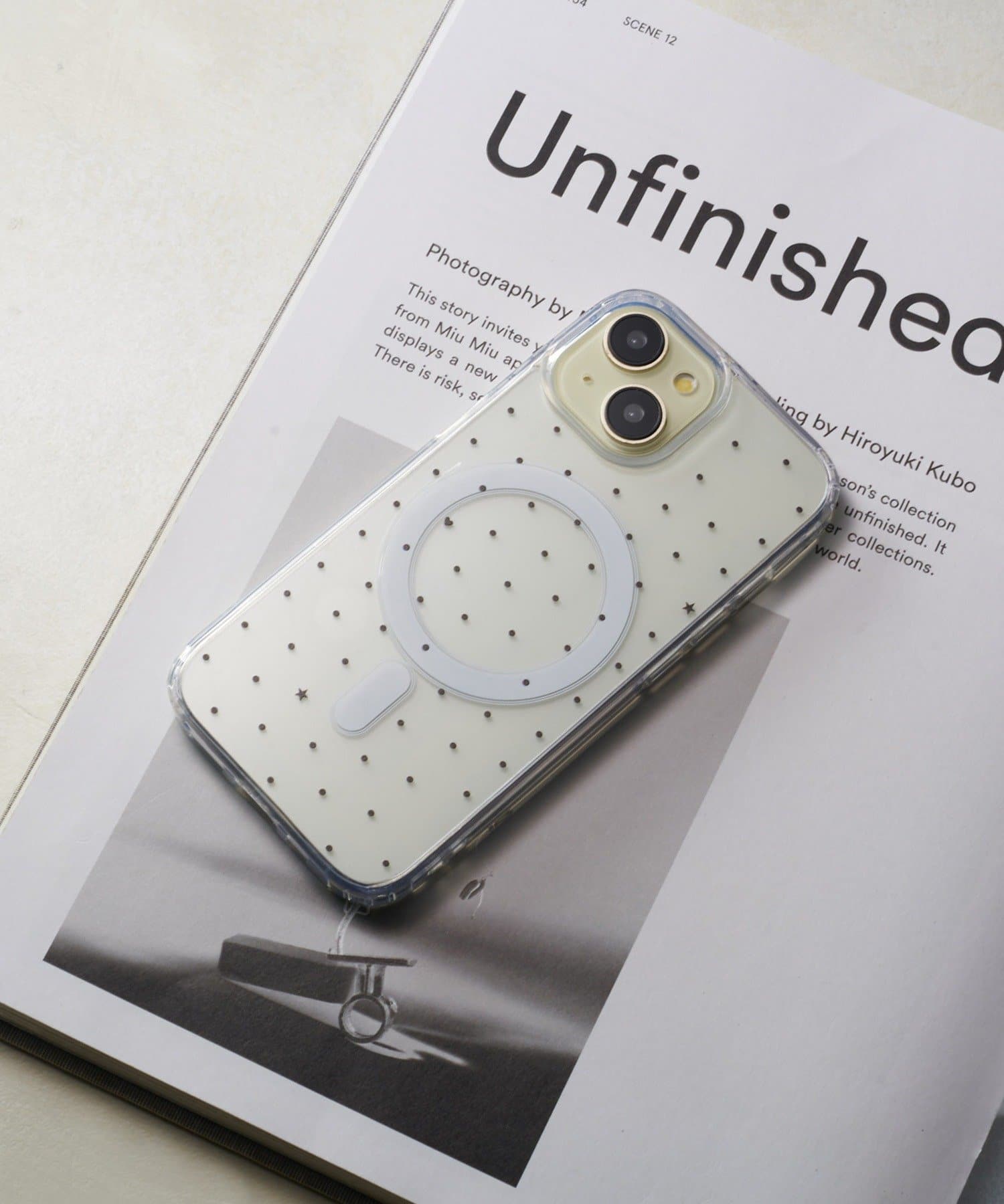 Lattice(ラティス) クリアドットマグネットスマホケース(iPhone15)