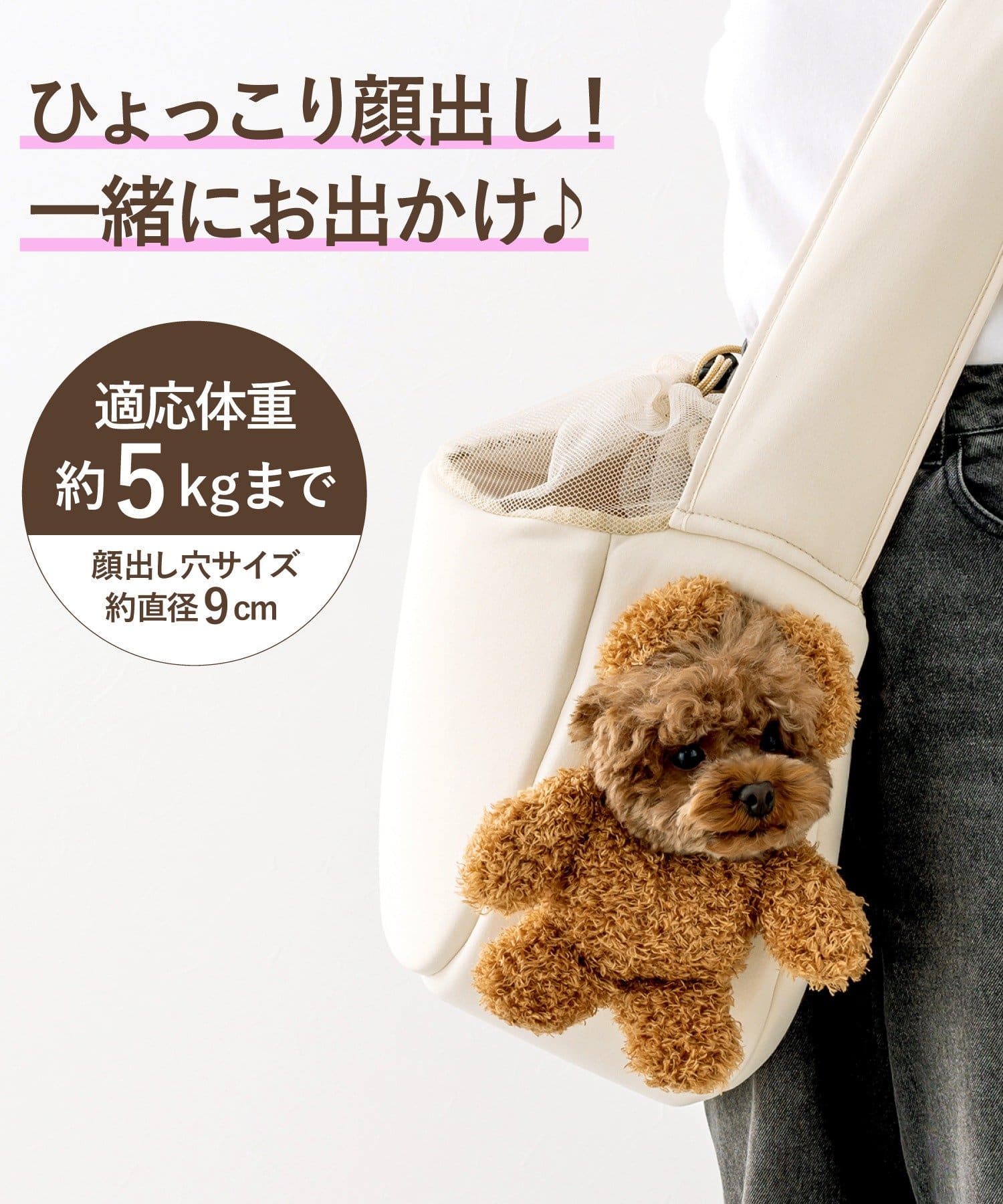 3COINS(スリーコインズ) 顔出しベアバッグ