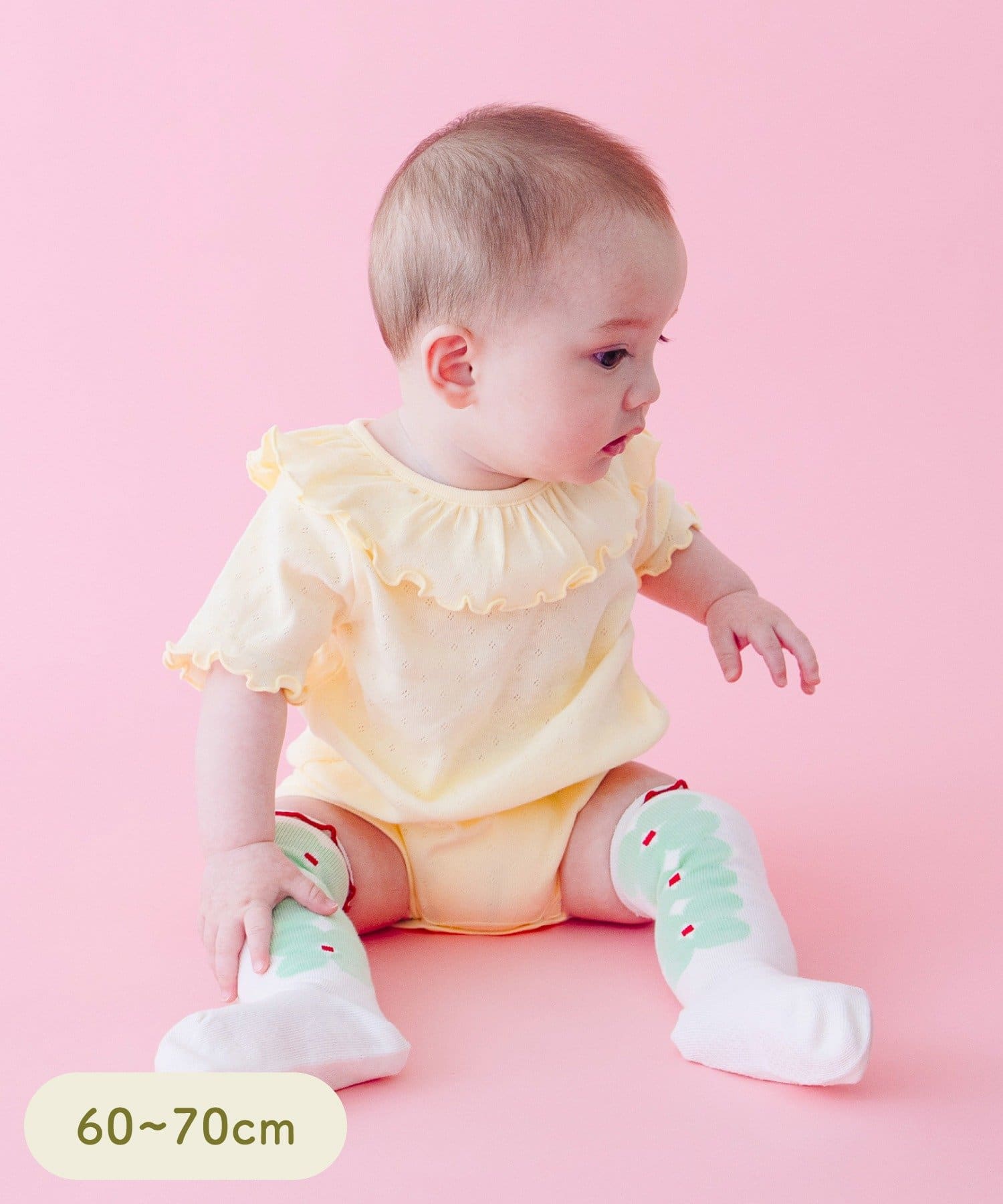 3COINS(スリーコインズ) 針抜きロンパース：60～70cm