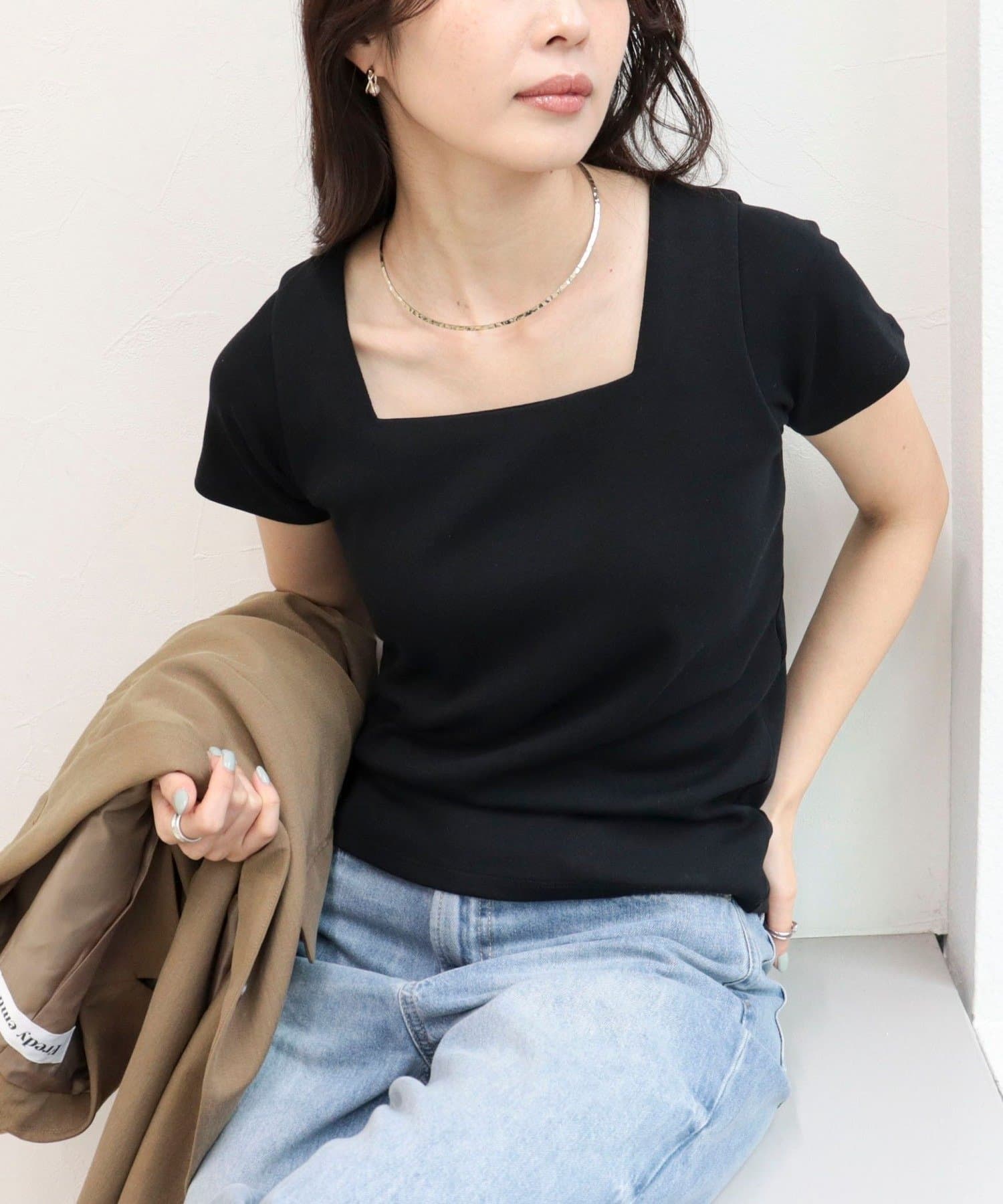 FREDY & GLOSTER(フレディ アンド グロスター) 【@sora_522m企画】スクエアネックコンパクトTシャツ