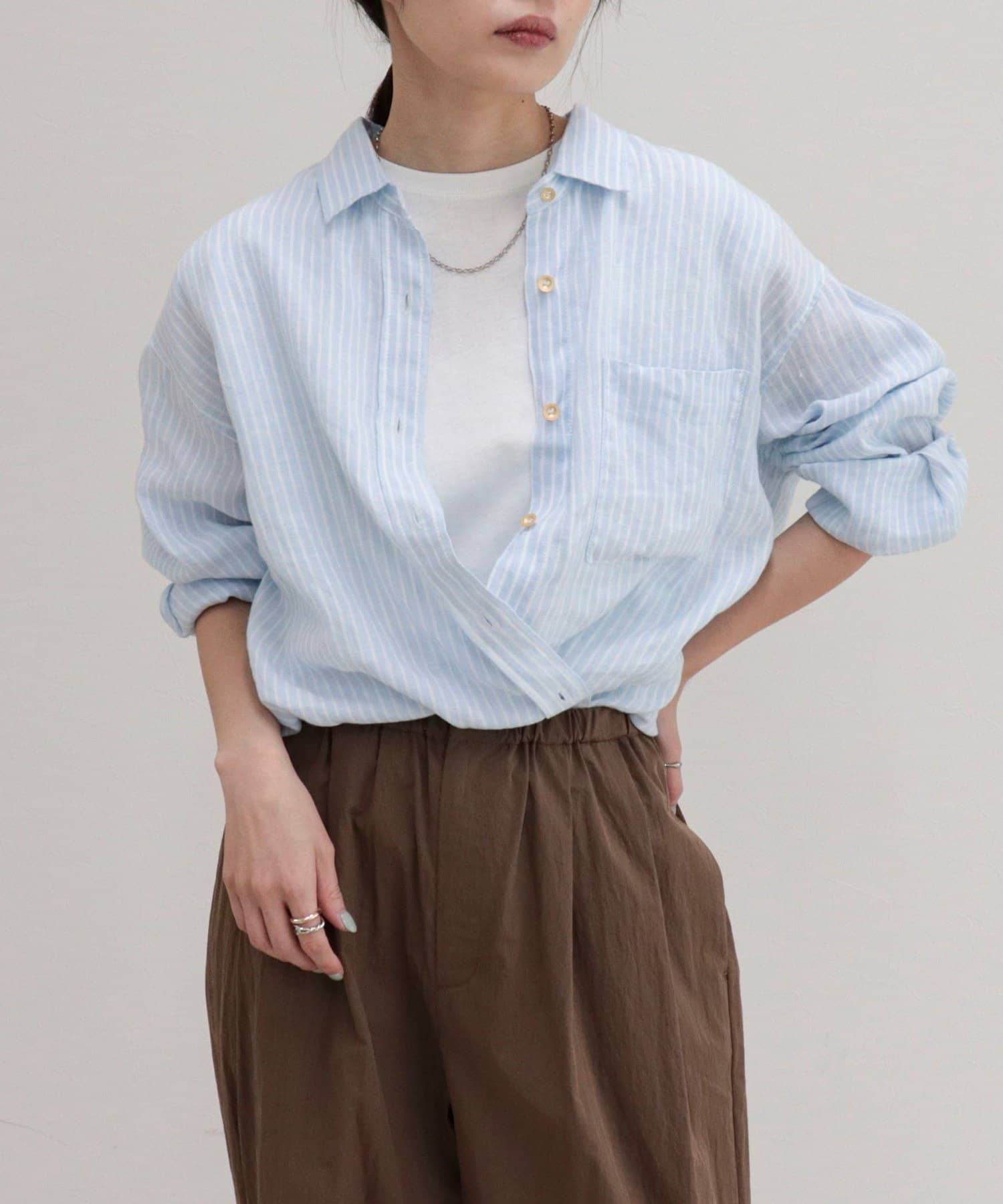 FREDY & GLOSTER(フレディ アンド グロスター) LINEN100 2WAYカシュクールシャツ