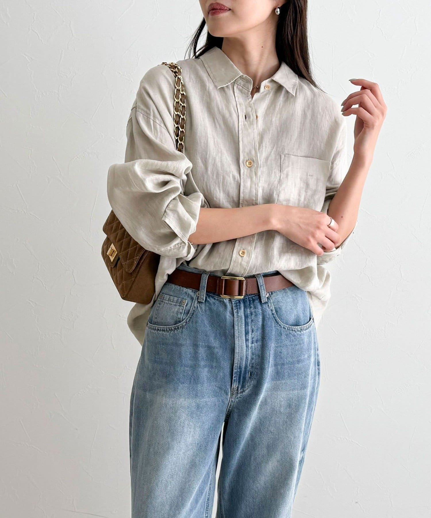 FREDY & GLOSTER(フレディ アンド グロスター) LINEN100 2WAYカシュクールシャツ