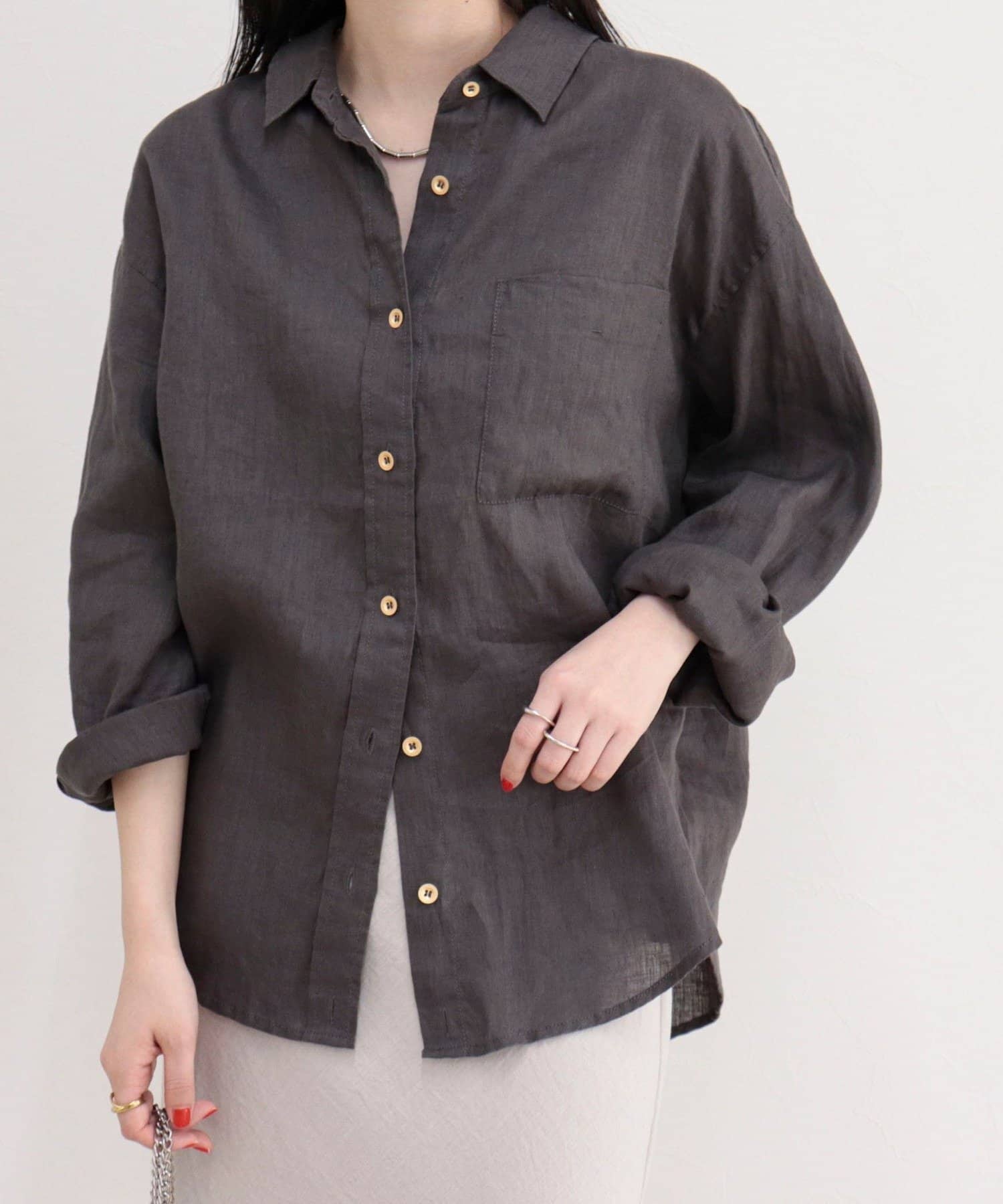 FREDY & GLOSTER(フレディ アンド グロスター) LINEN100 2WAYカシュクールシャツ