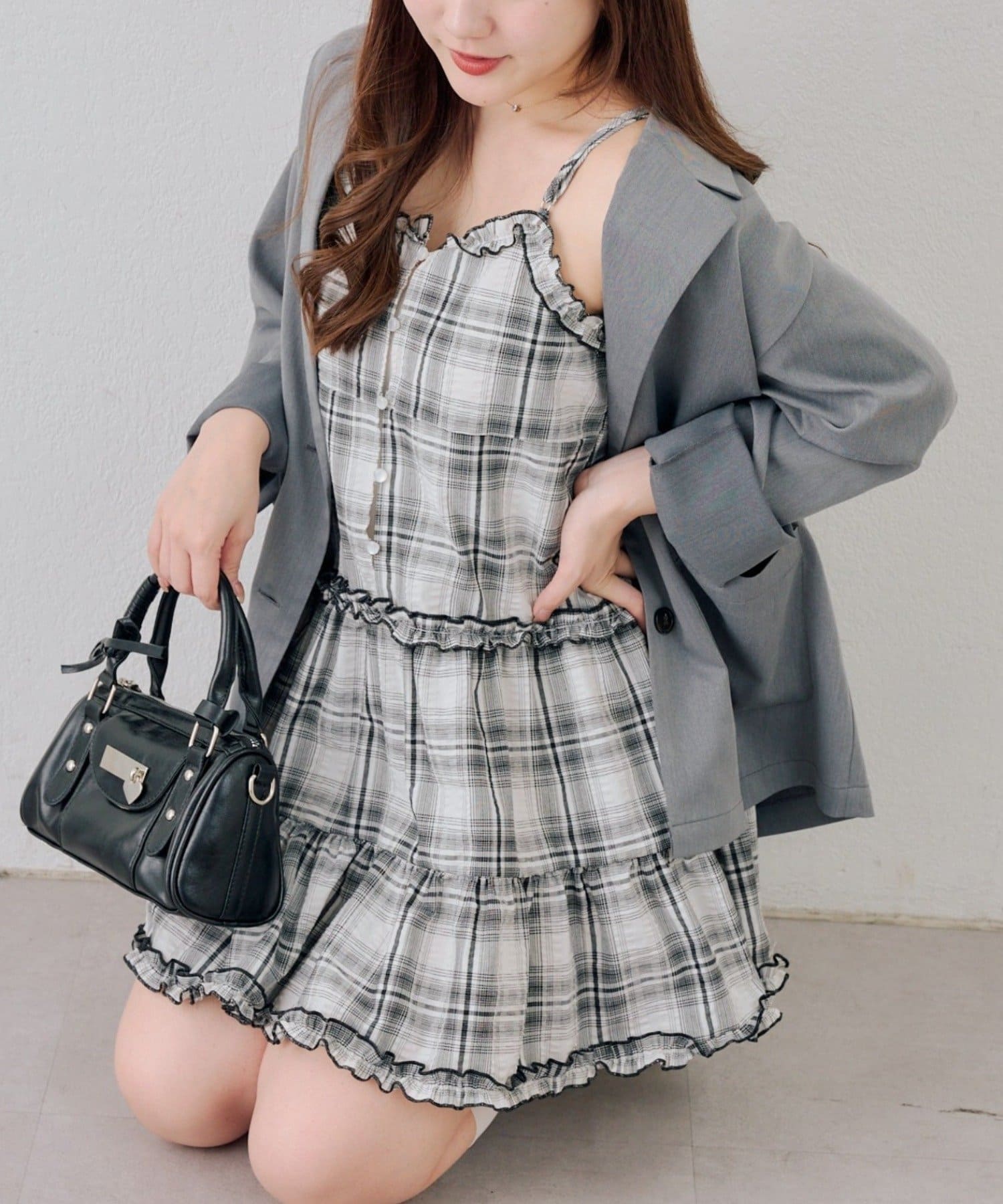 NICE CLAUP / OLIVE des OLIVE OUTLET(ナイスクラップ  / オリーブ デ オリーブ アウトレット) 【OUTLET限定】トレンドのレイヤードスタイル叶う♡キャミティアードワンピ