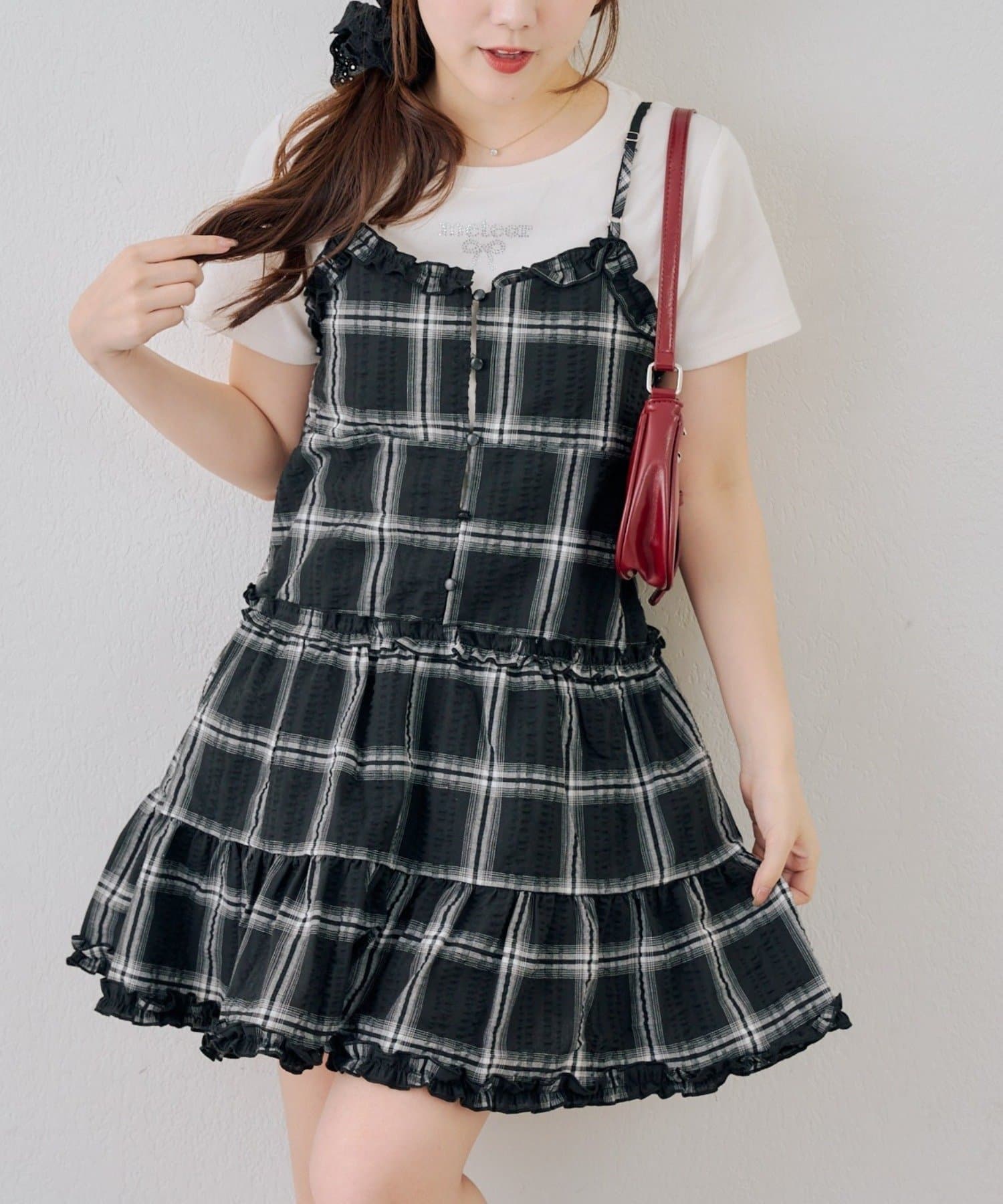 NICE CLAUP / OLIVE des OLIVE OUTLET(ナイスクラップ  / オリーブ デ オリーブ アウトレット) 【OUTLET限定】トレンドのレイヤードスタイル叶う♡キャミティアードワンピ