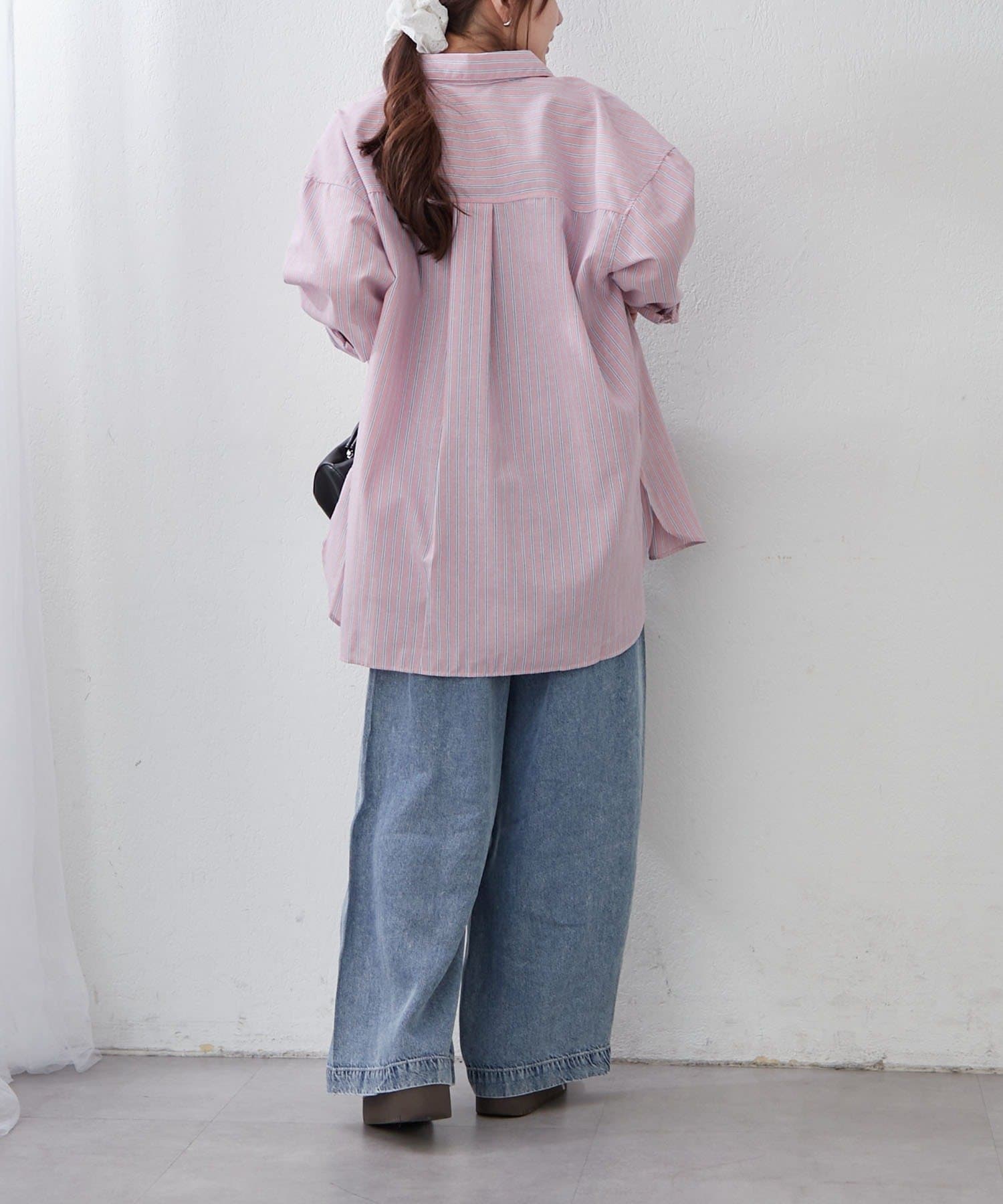 NICE CLAUP / OLIVE des OLIVE OUTLET(ナイスクラップ  / オリーブ デ オリーブ アウトレット) 【RMAF】【OUTLET限定】春を味わう♪BIGストライプシャツ