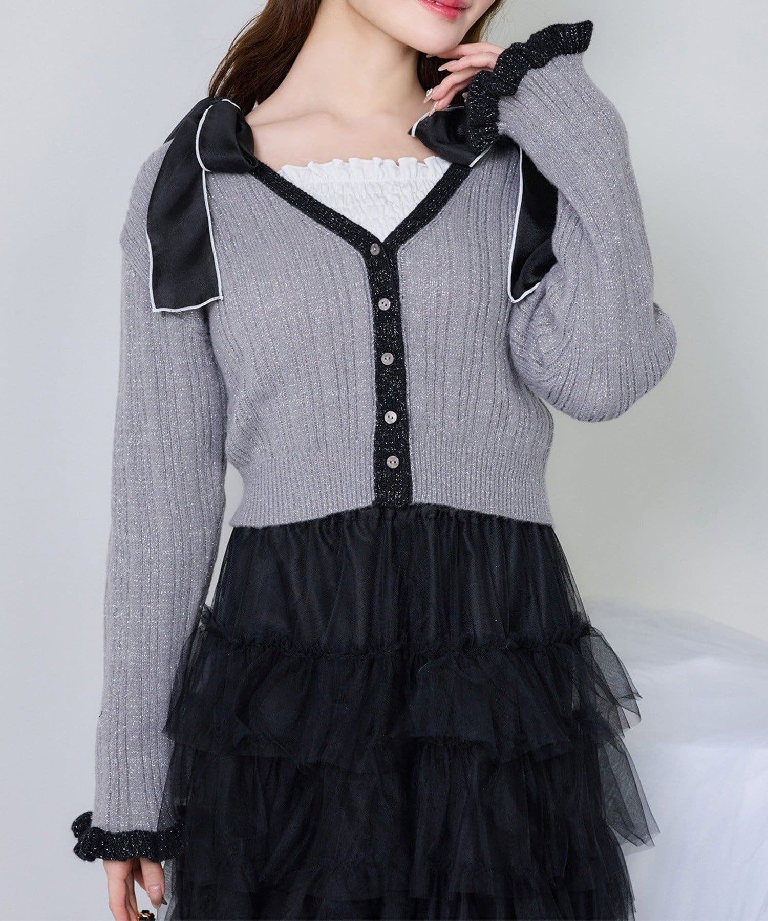 NICE CLAUP / OLIVE des OLIVE OUTLET(ナイスクラップ  / オリーブ デ オリーブ アウトレット) 【one after another】配色カーディガン