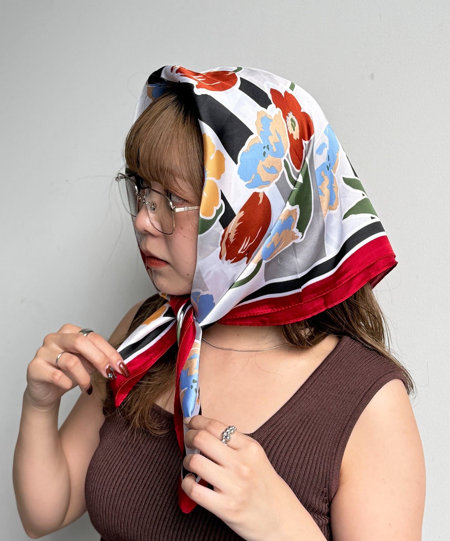 CPCM(シーピーシーエム) ニュアンスフラワースカーフ