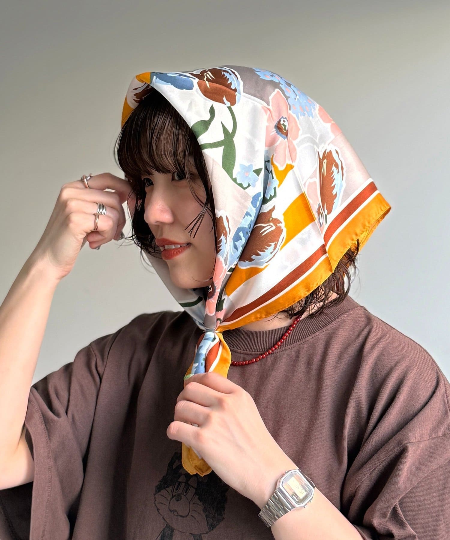 CPCM(シーピーシーエム) ニュアンスフラワースカーフ