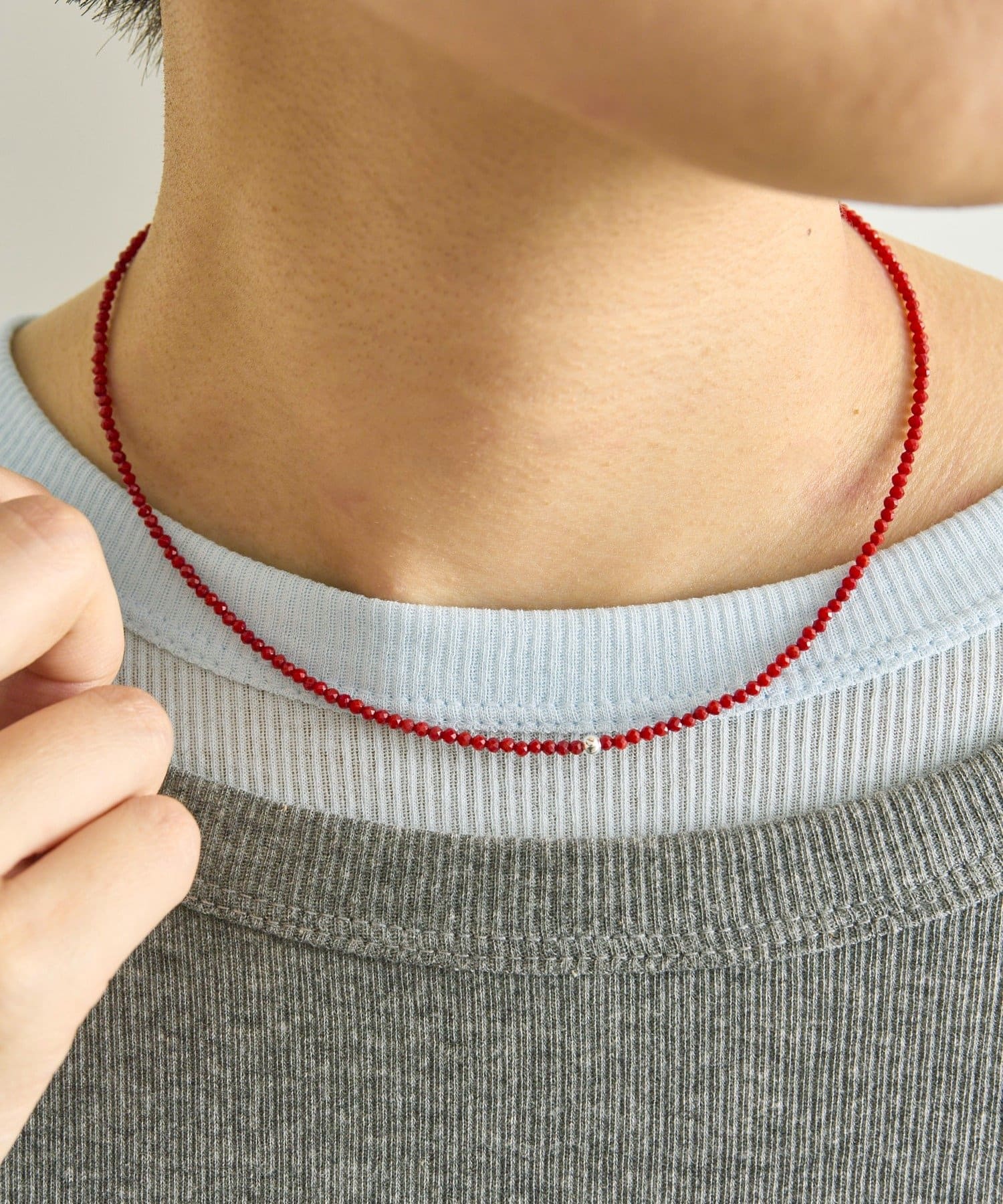 ear PAPILLONNER(イア パピヨネ) 《スターリングシルバー使用》粒ストーンネックレス