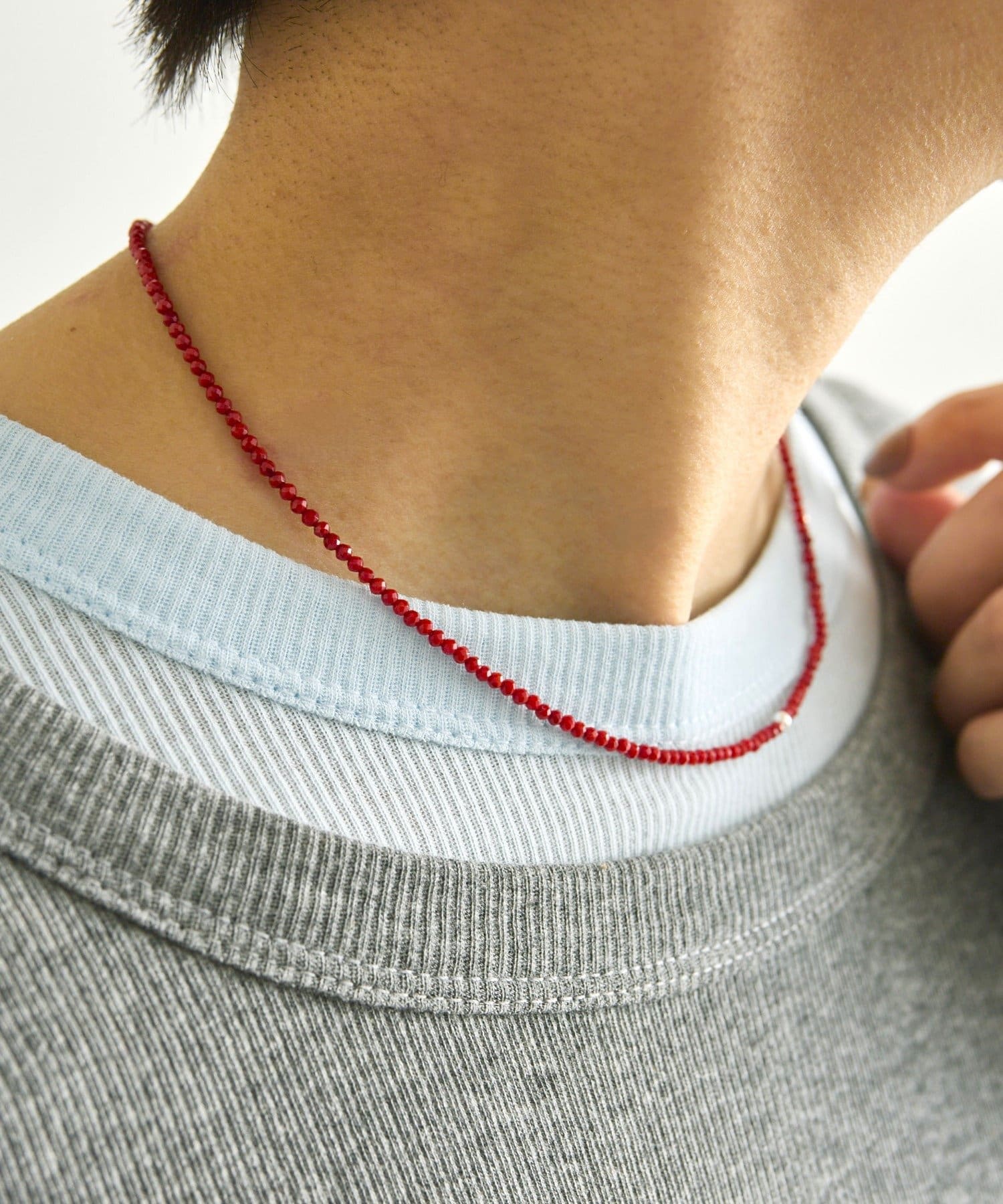 ear PAPILLONNER(イア パピヨネ) 《スターリングシルバー使用》粒ストーンネックレス