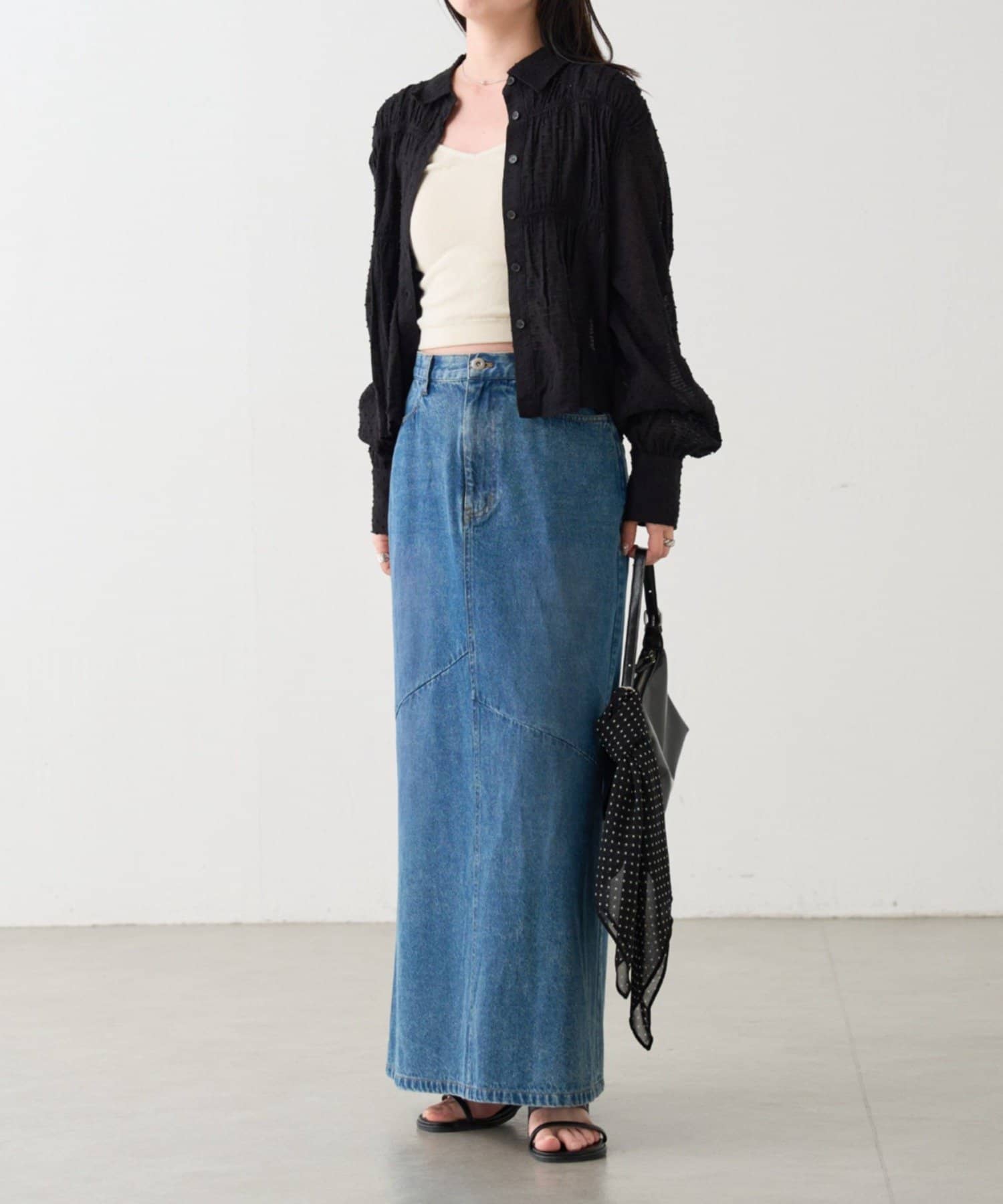 Kastane(カスタネ) B コットンドビーギャザーシャツ