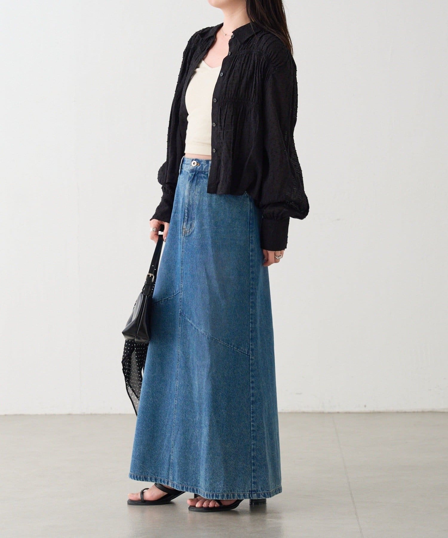 Kastane(カスタネ) B コットンドビーギャザーシャツ