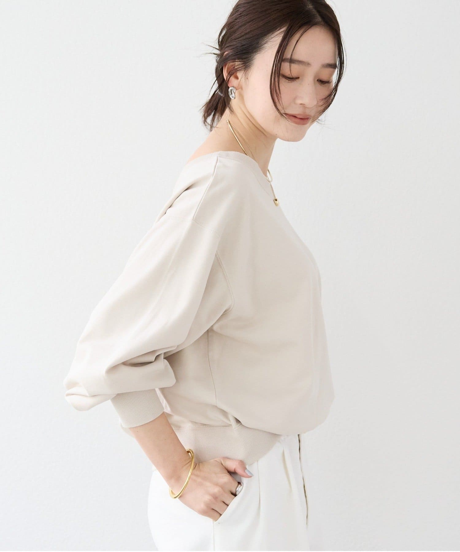 OUTLET(アウトレット) 【RIVE DROITE】ボートネック2wayスウェット