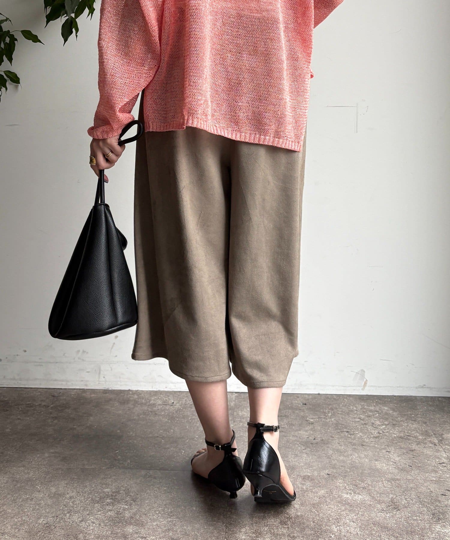 OUTLET(アウトレット) 【DouDou】フェイクスエードハーフパンツ