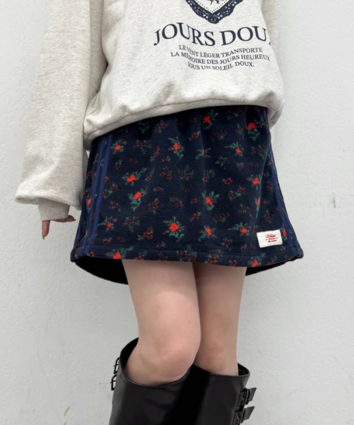 w closet】花柄フリースミニスカート | OUTLET(アウトレット