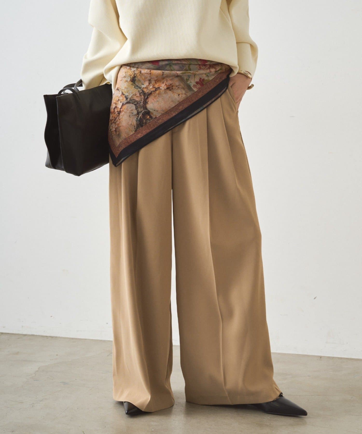 OUTLET(アウトレット) 【Loungedress】2タックワイドパンツ