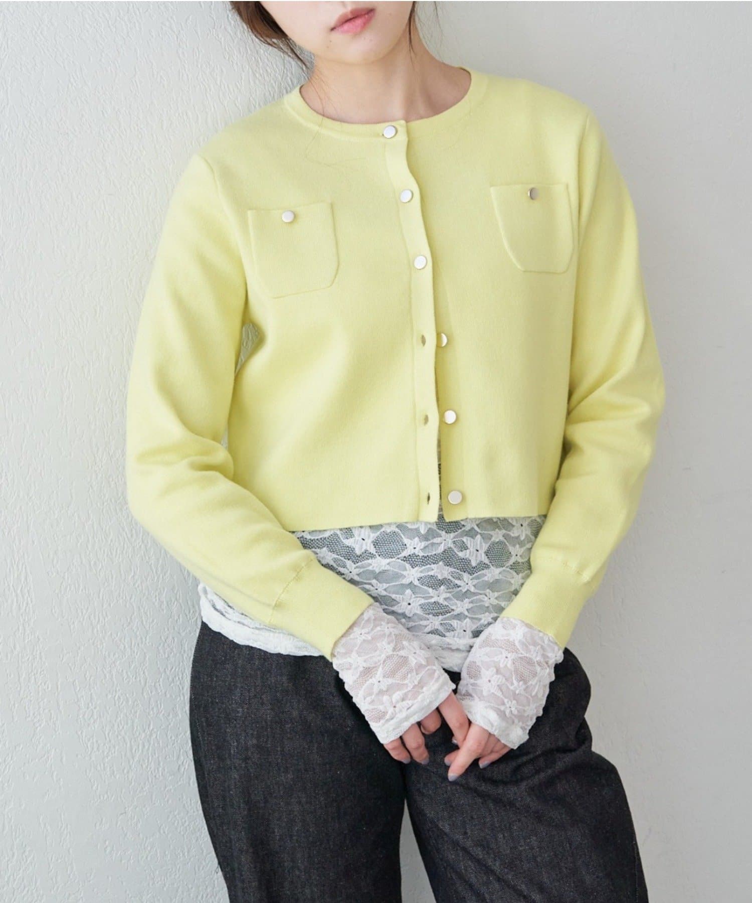 OUTLET(アウトレット) 【SHENERY】コットンニットショートカーディガン