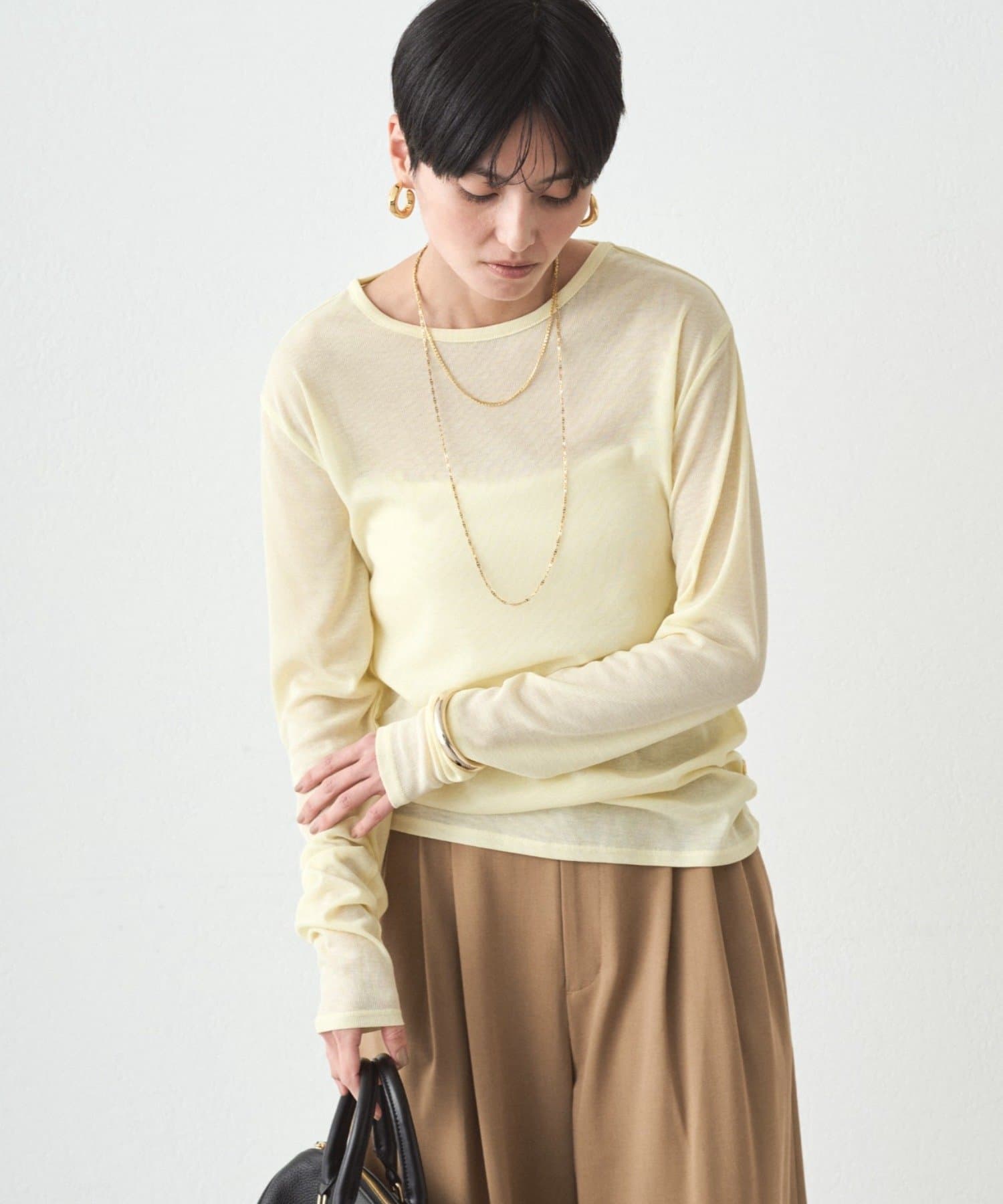 OUTLET(アウトレット) 【Loungedress】シアーロンT