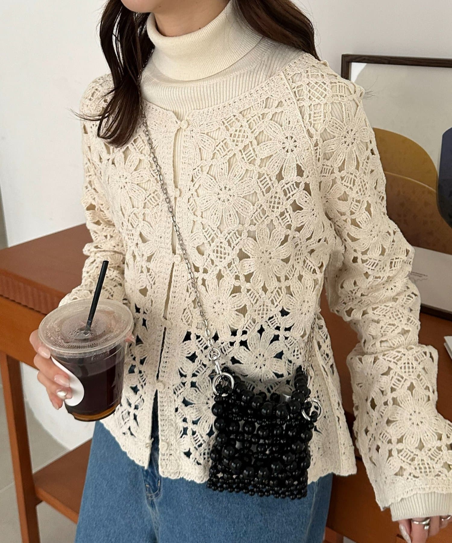 OUTLET(アウトレット) 【Discoat】丸ビーズミニバッグ