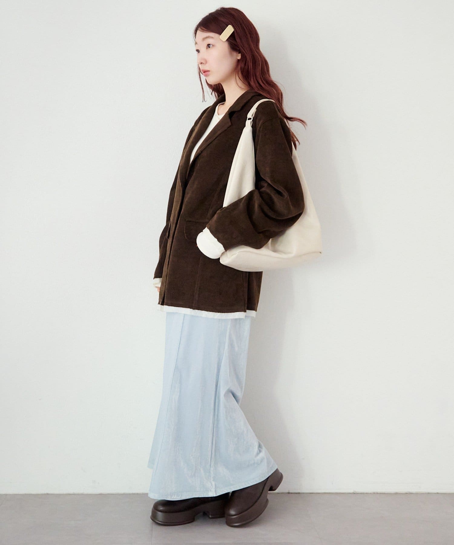 OUTLET(アウトレット) 【Kastane】シアーベロアフレアスカート