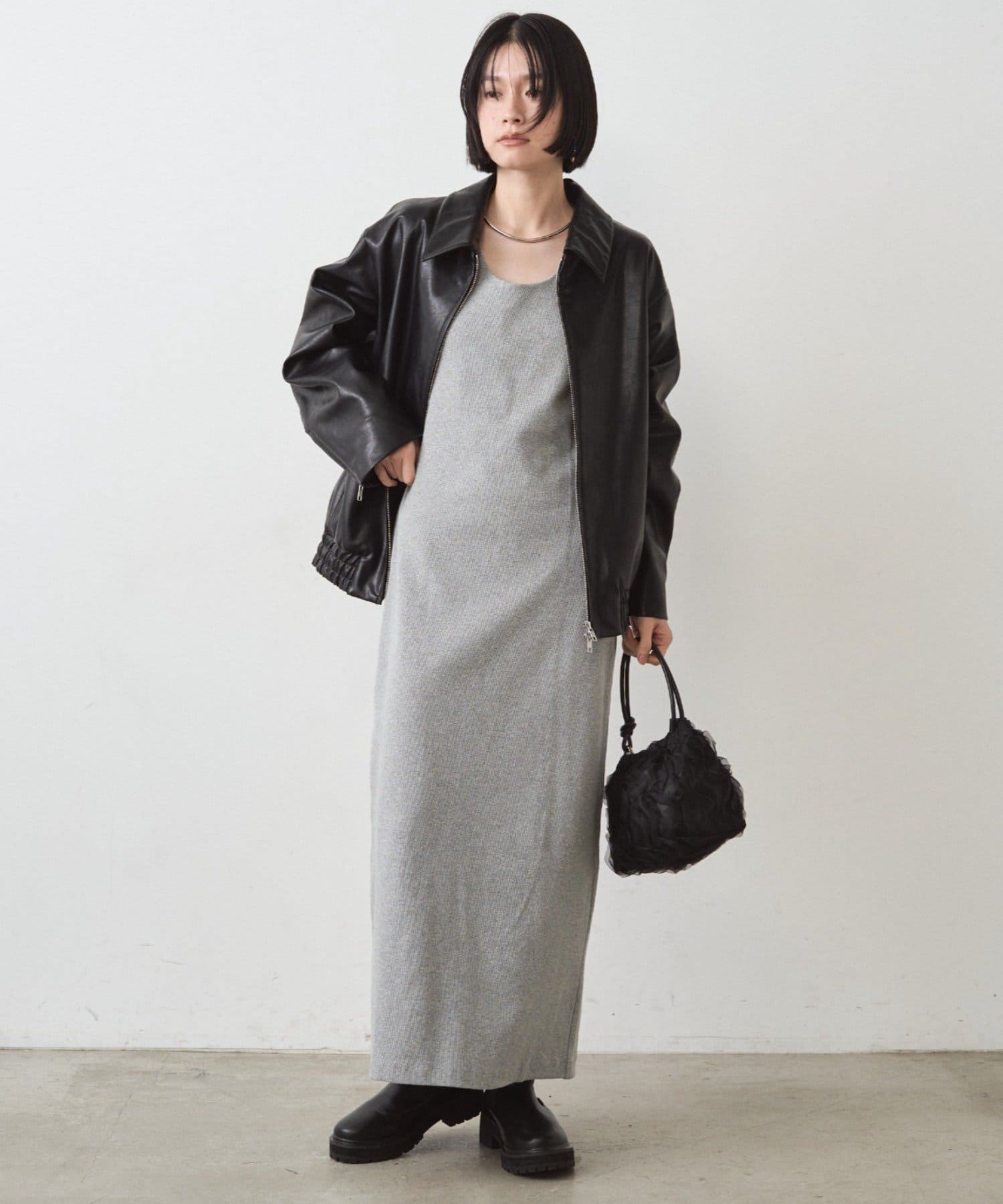 OUTLET(アウトレット) 【Loungedress】【GALENA/ガレナ】メッシュフリル巾着Bag