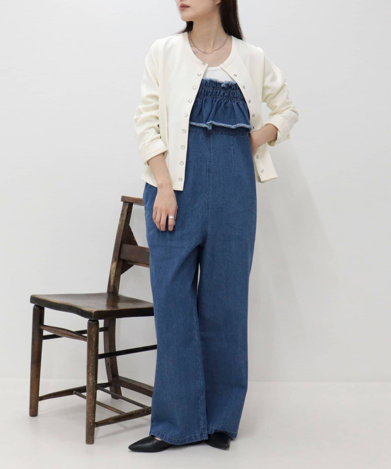 FREDY & GLOSTER(フレディ アンド グロスター) フリルデニムサロペット