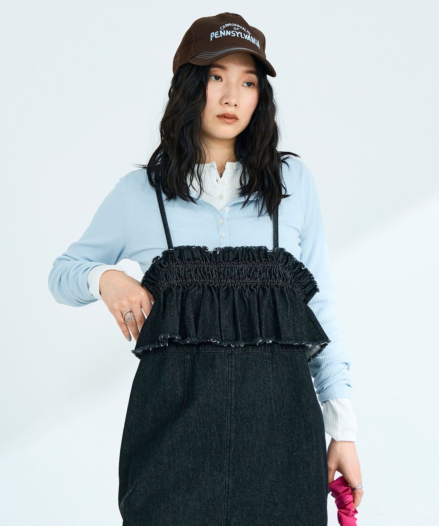 FREDY & GLOSTER(フレディ アンド グロスター) フリルデニムサロペット