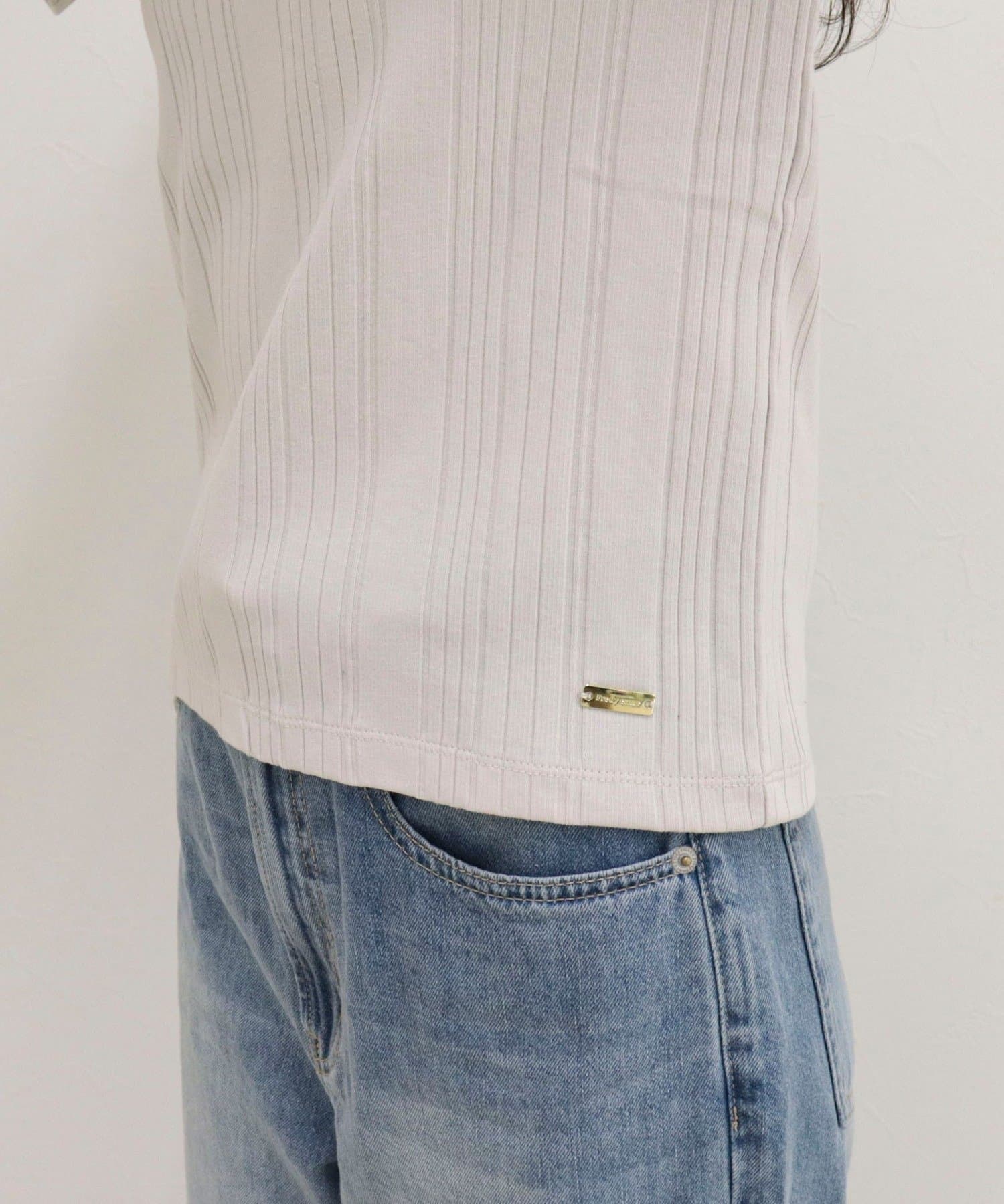 FREDY & GLOSTER(フレディ アンド グロスター) ランダムテレコ5分袖Tシャツ