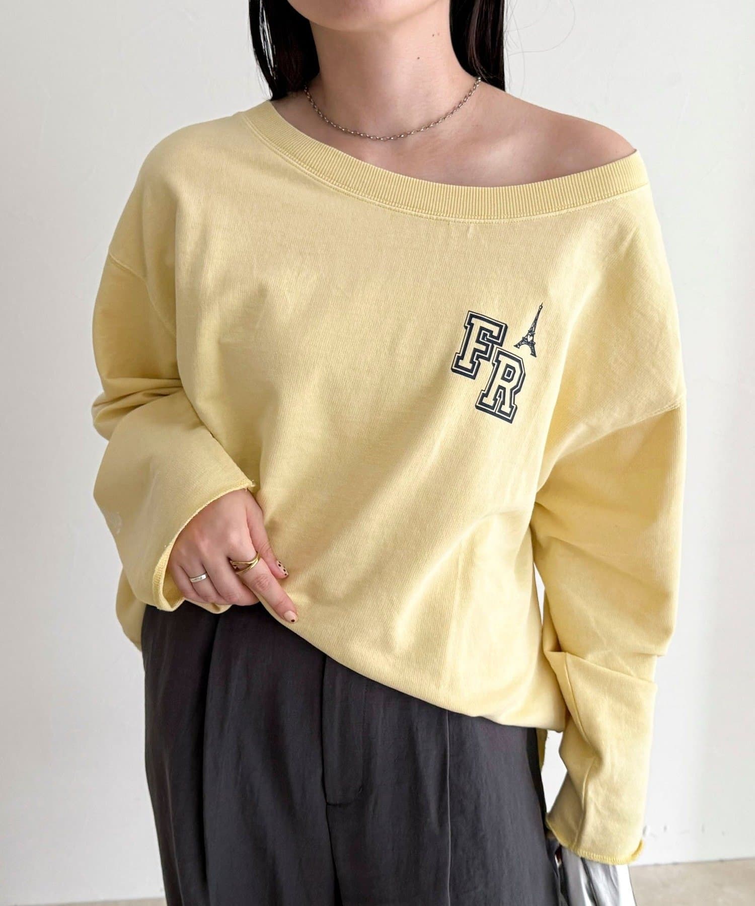 FREDY & GLOSTER(フレディ アンド グロスター) ヴィンテージ加工裏毛オフショルプルオーバー