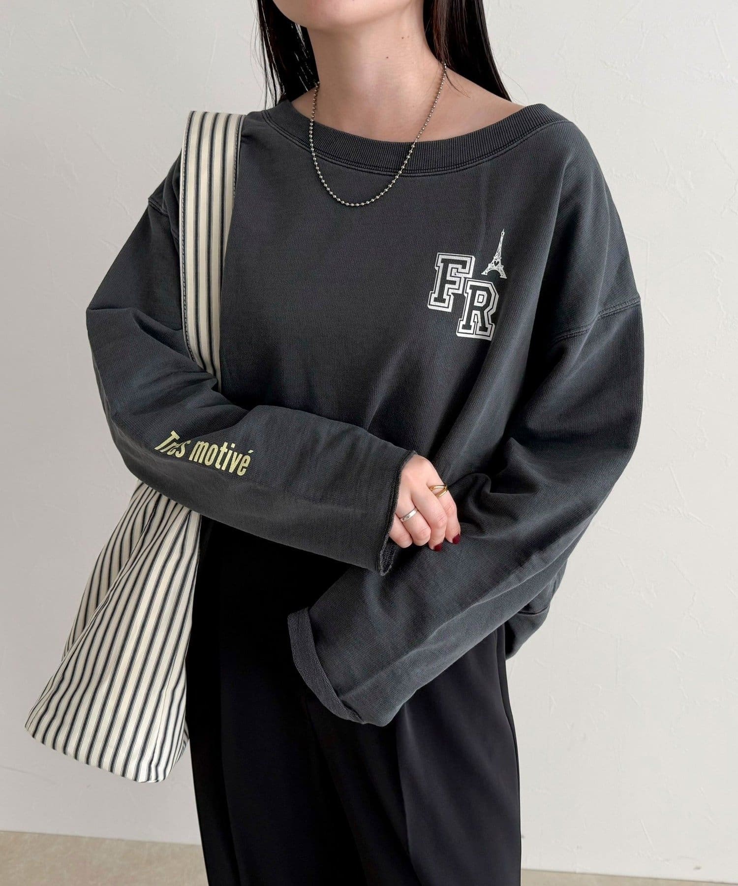 FREDY & GLOSTER(フレディ アンド グロスター) ヴィンテージ加工裏毛オフショルプルオーバー