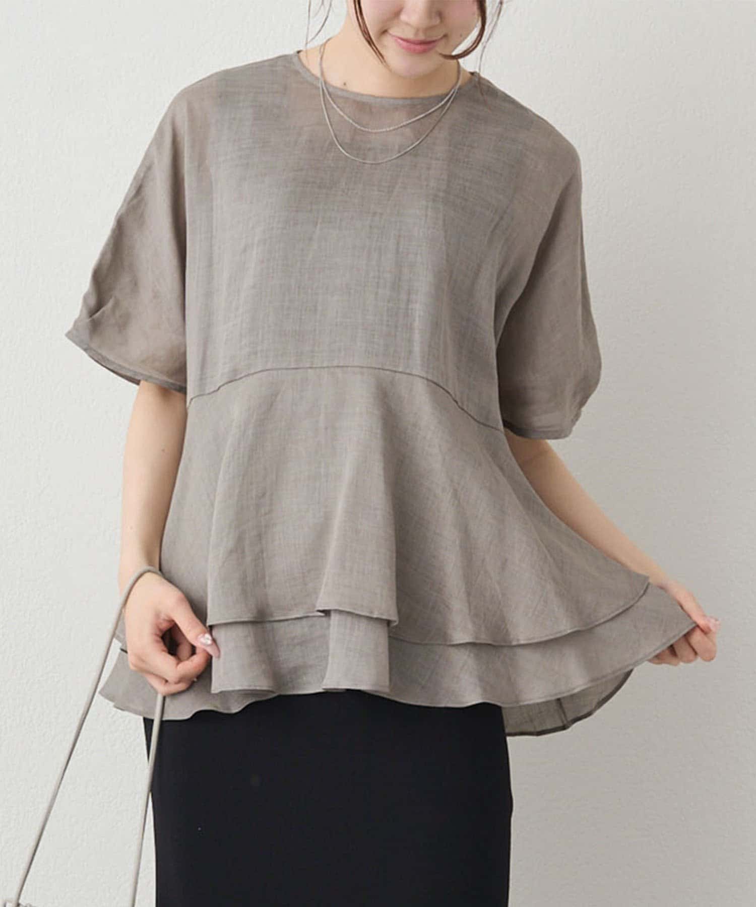 PUAL CE CIN(ピュアルセシン) 【＠sein___000企画】ラミー2枚重ねペプラムブラウス