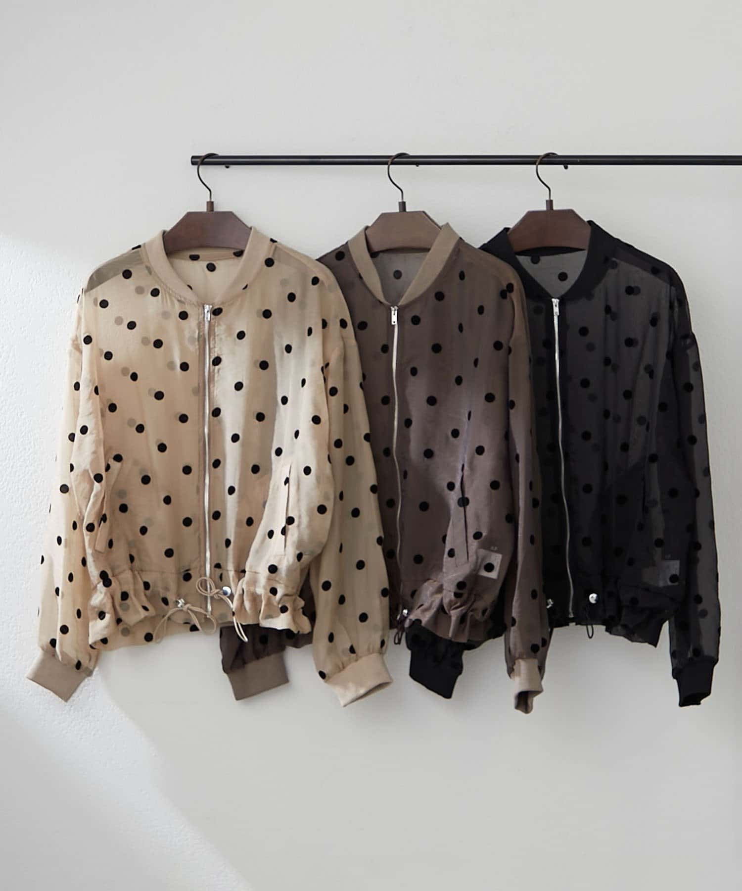 Remind me and forever(リマインドミーアンドフォーエバー) 【WEB先行予約】シアーフロッキードットブルゾン