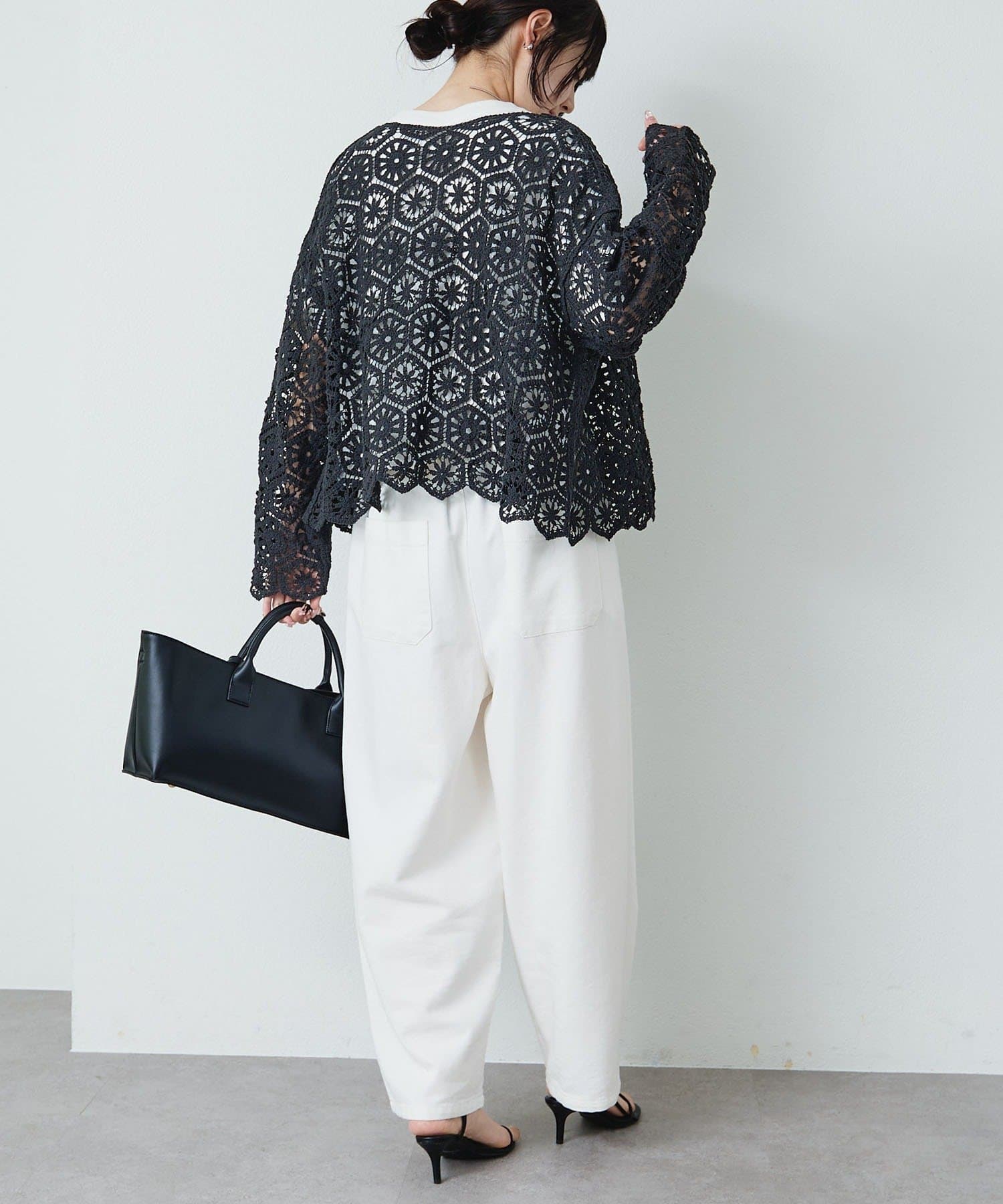 PUAL CE CIN(ピュアルセシン) 【リバイバル】カギ針編み風2WAYカーディガン