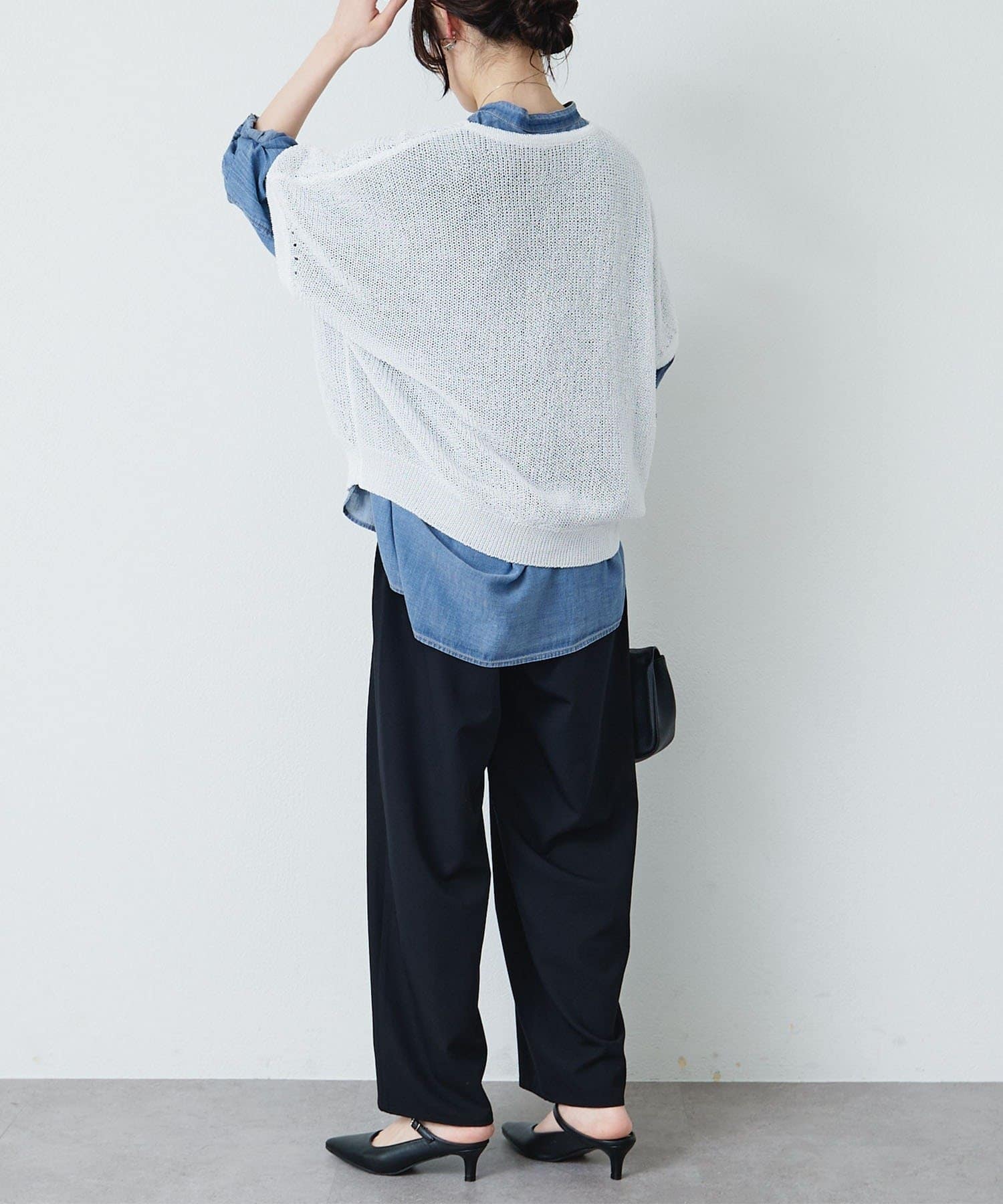 PUAL CE CIN(ピュアルセシン) 【リニューアル】ツータックウエストゴムストレッチパンツ