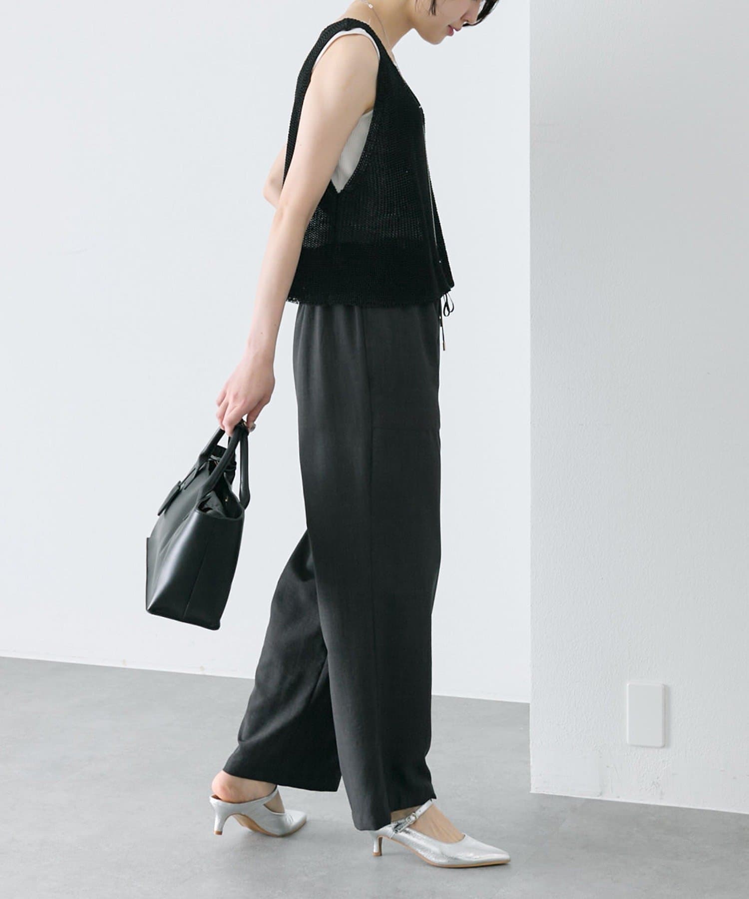 PUAL CE CIN(ピュアルセシン) 片畦ニットビスチェ