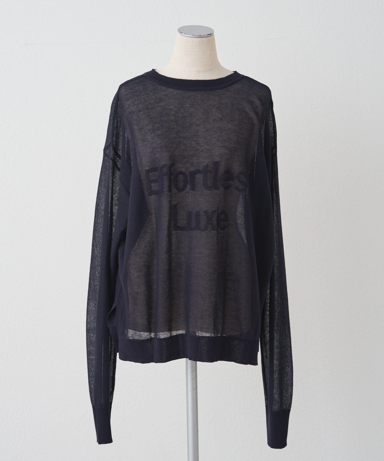 PUAL CE CIN(ピュアルセシン) 透かし編みロゴジャガード2WAYプルオーバー