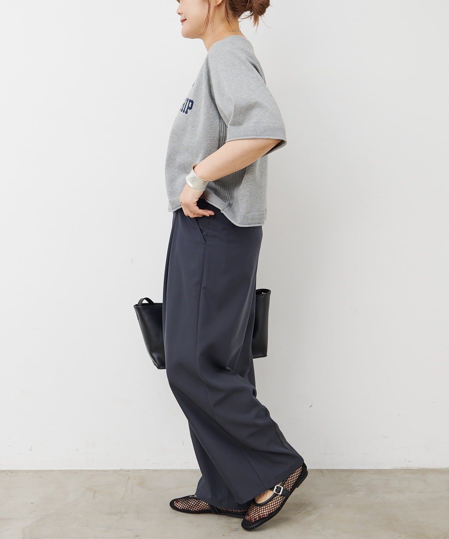 PUAL CE CIN(ピュアルセシン) 【接触冷感】バルーンシルエットスラックスパンツ