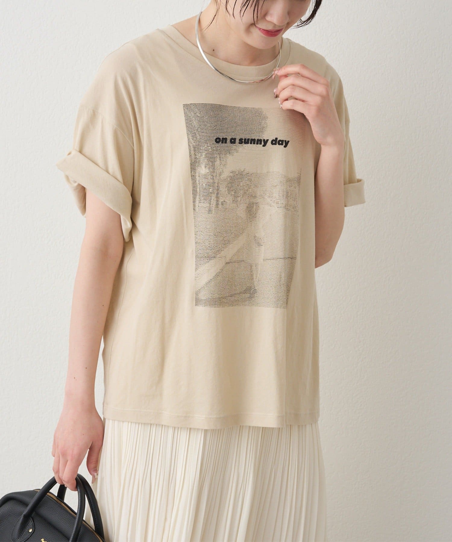 PUAL CE CIN(ピュアルセシン) テキストアートプリントTシャツ