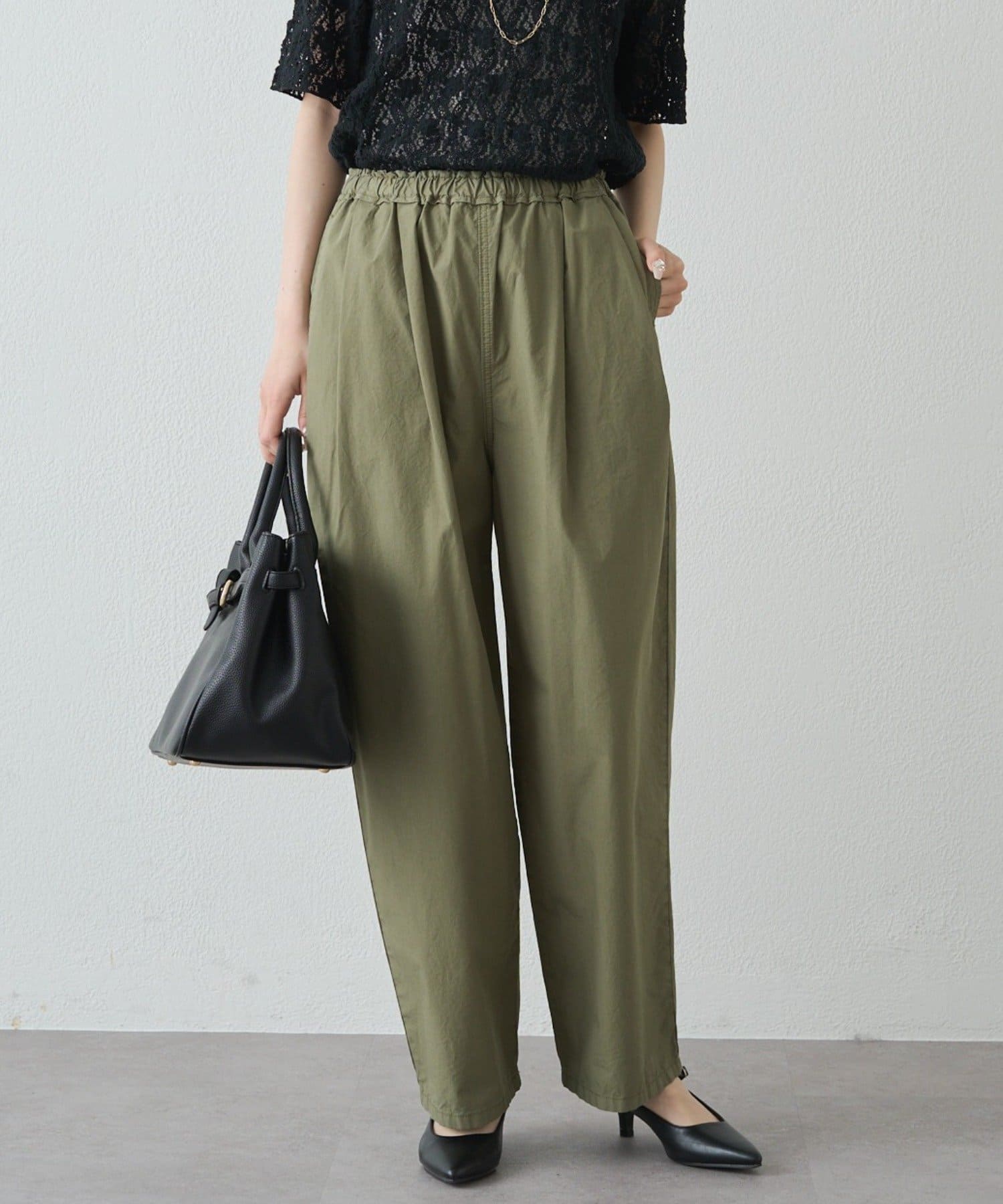 PUAL CE CIN(ピュアルセシン) 【リニューアル/M・Lサイズあり】高密度コットン製品染めコクーンパンツ