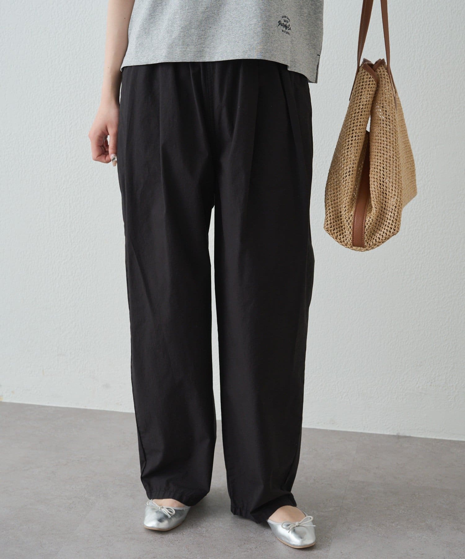 PUAL CE CIN(ピュアルセシン) 【リニューアル/M・Lサイズあり】高密度コットン製品染めコクーンパンツ