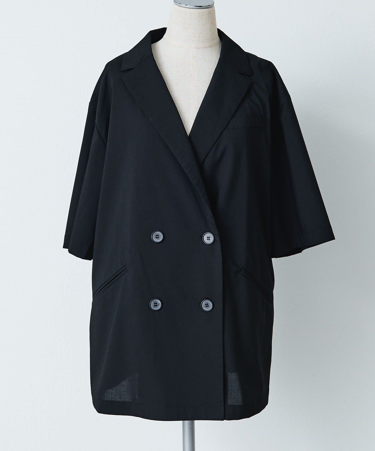 PUAL CE CIN(ピュアルセシン) 【＠noricorico102】ハーフスリーブダブルデザインテーラードジャケット