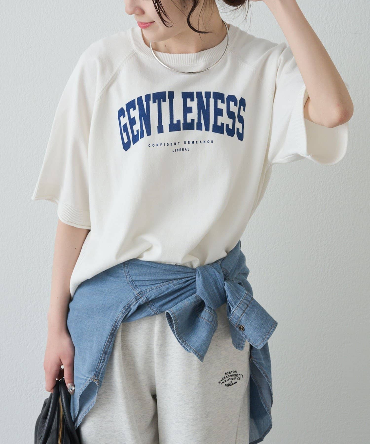 PUAL CE CIN(ピュアルセシン) アソートプリントハーフスリーブニット