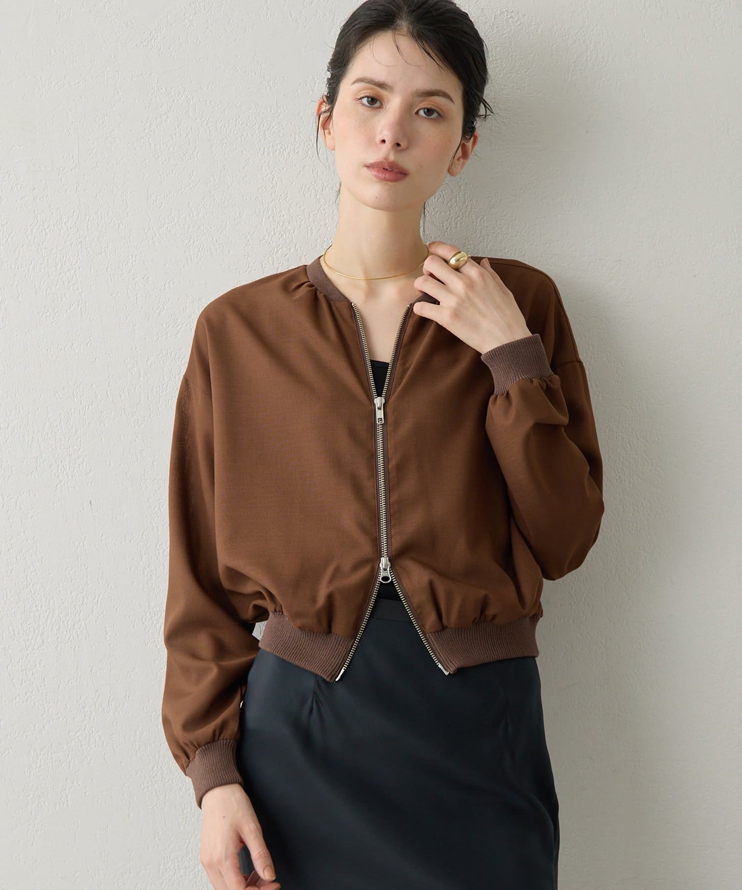 Whim Gazette(ウィム ガゼット) 【Drawing Numbers】ボイルZIPブルゾン