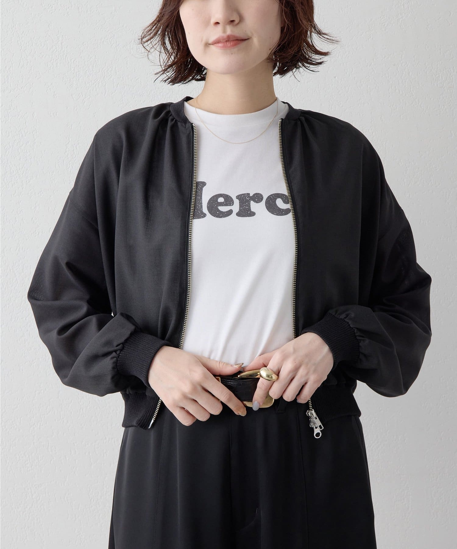 Whim Gazette(ウィム ガゼット) 【Drawing Numbers】ボイルZIPブルゾン