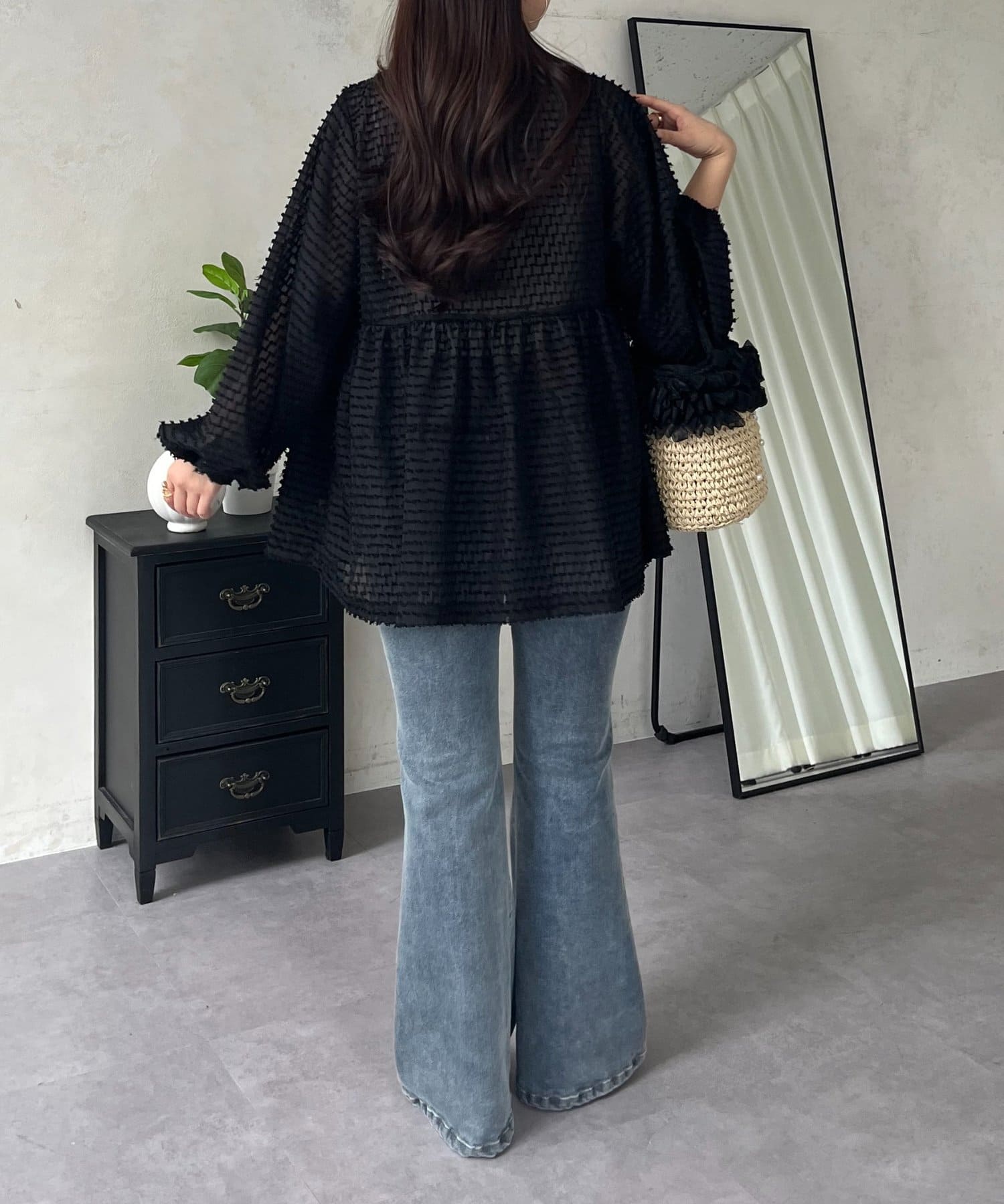 prose verse(プロズヴェール) Wジップフリンジペプラムブラウス