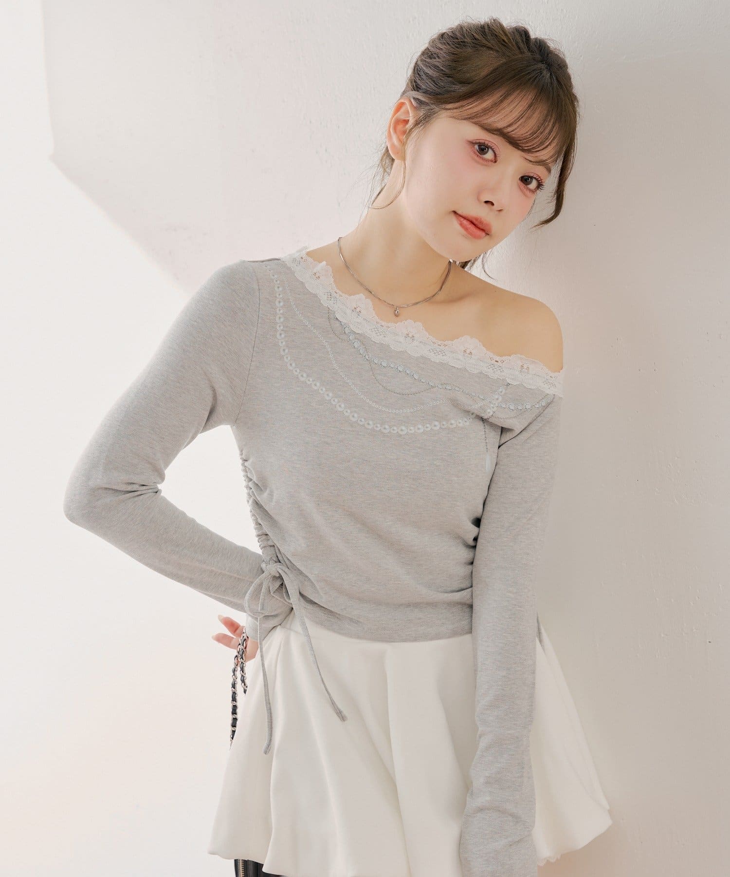 Chico(チコ) ワンショルレースプリントT