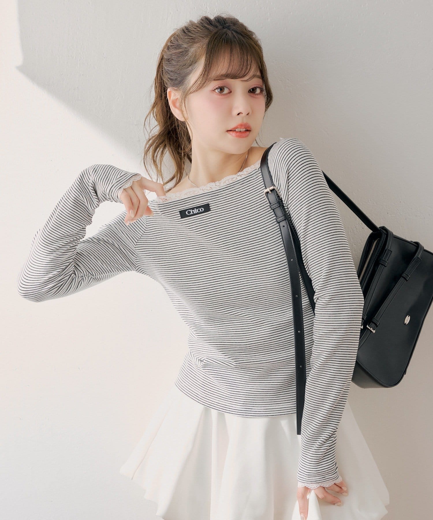 Chico(チコ) コンパクトボーダートップス