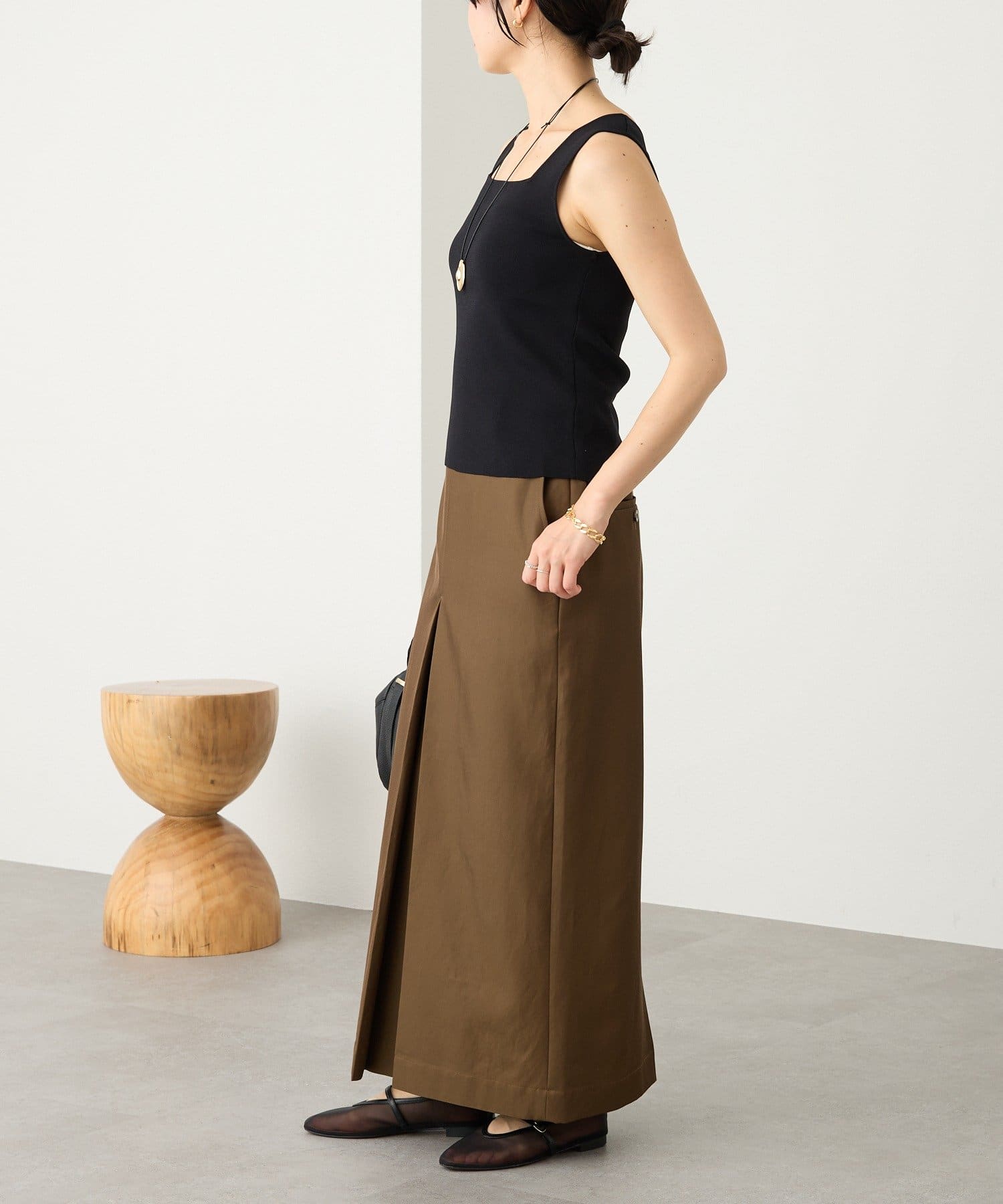 RIVE DROITE(リヴドロワ) 予約【大人のチノスカート】ボックスタックチノスカート