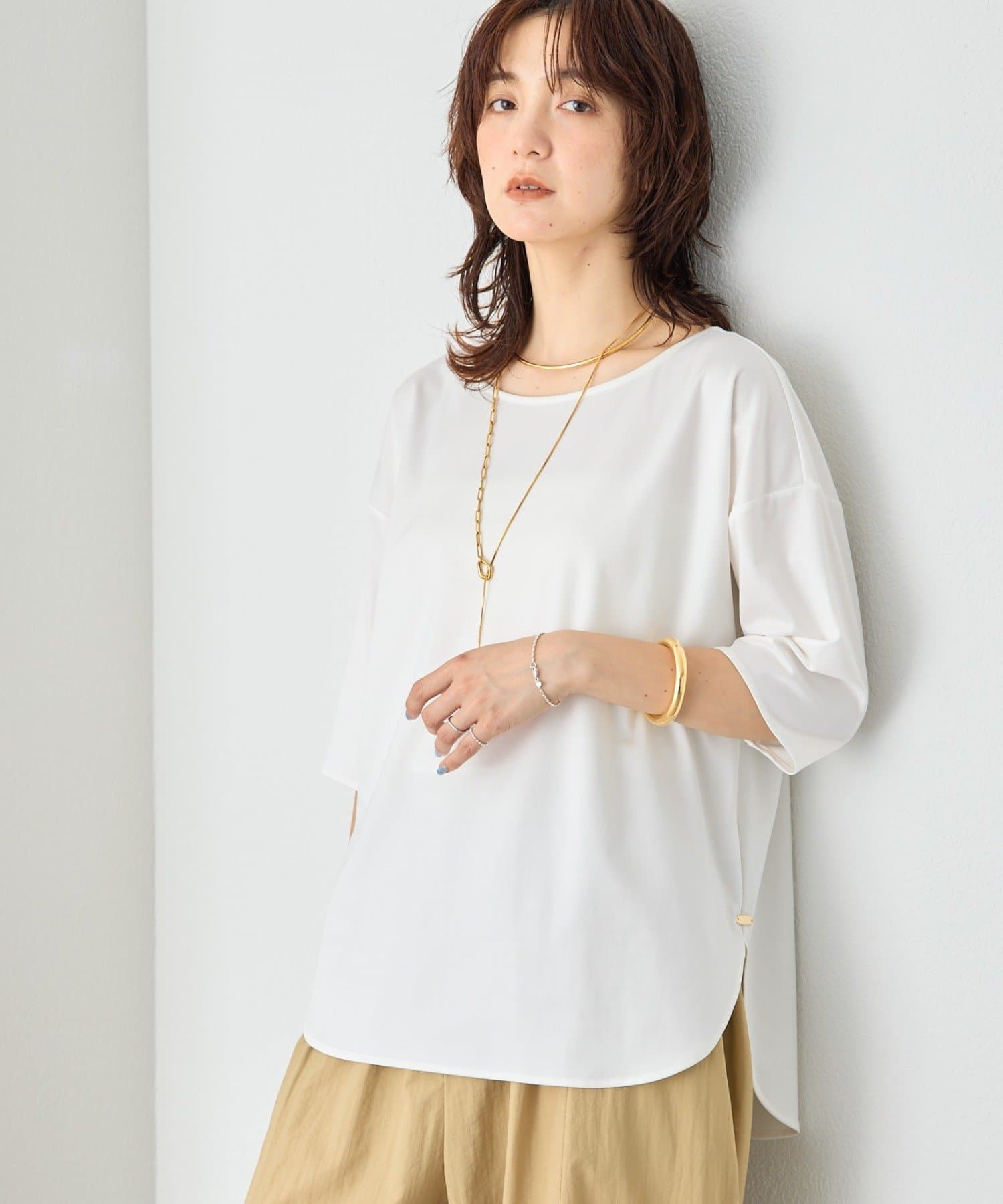 RIVE DROITE(リヴドロワ) 予約【待望の半袖が登場！】ハーフスリーブキュプラカットプルオーバー